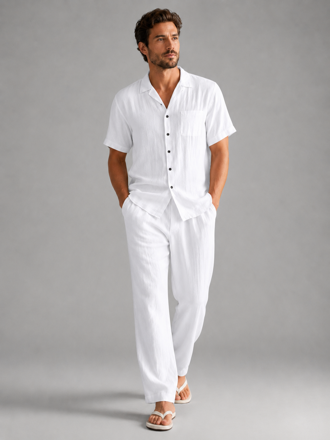 Men’s Short Sleeve Shirt and Trousers Set