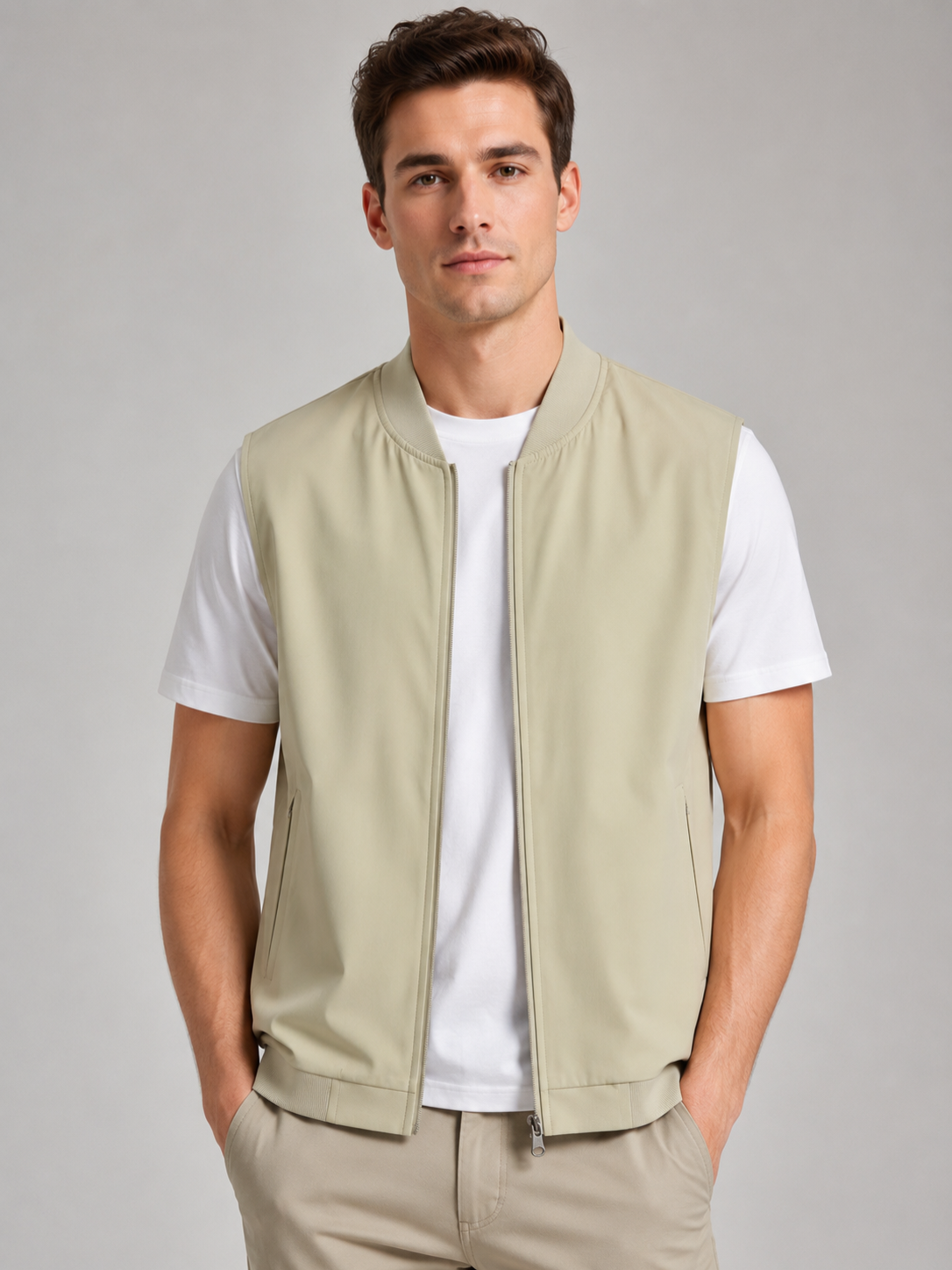 Men’s Sleeveless Zip Gilet Jacket