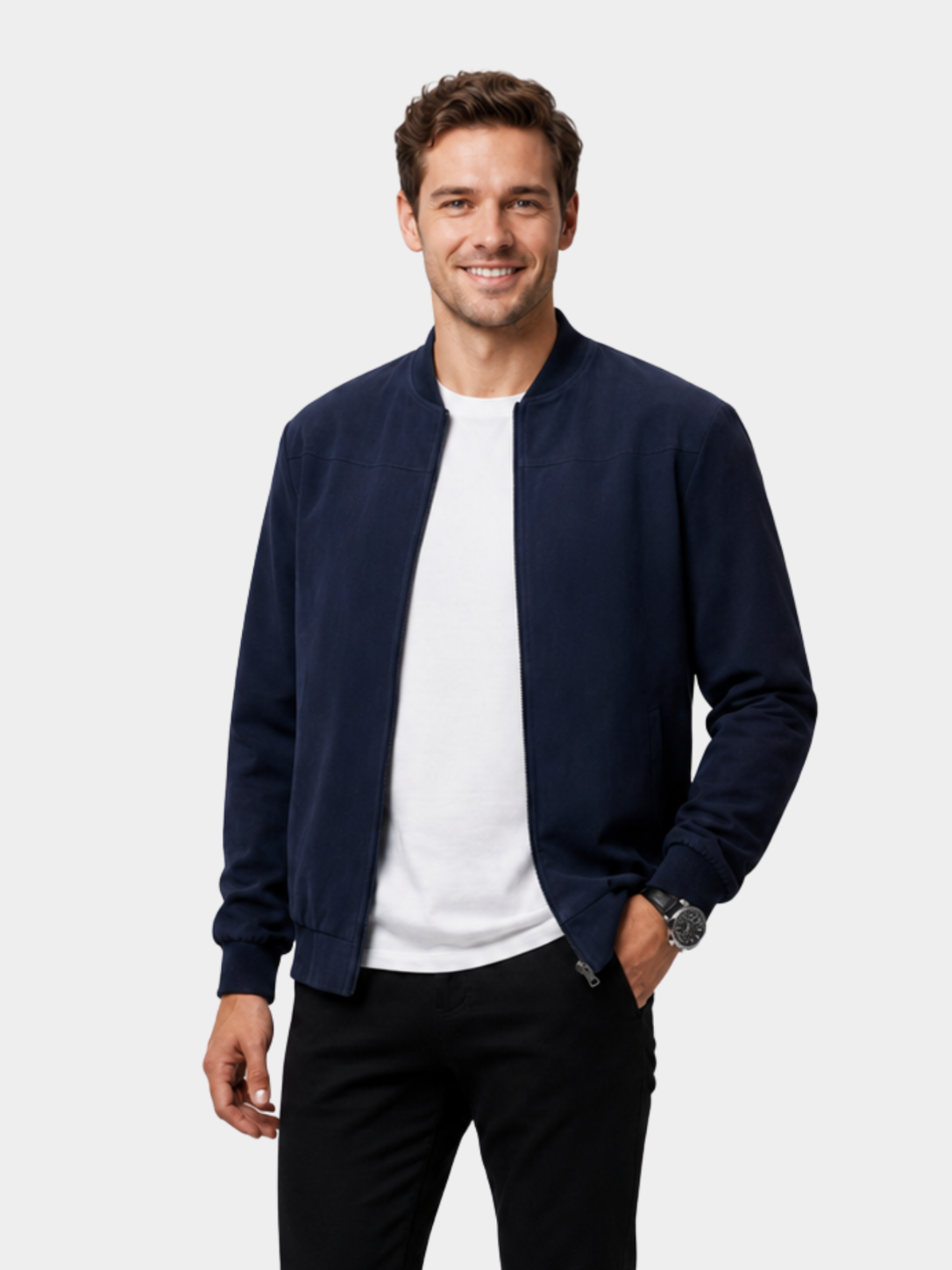 Men’s Bomber Jacket with Zip Front
