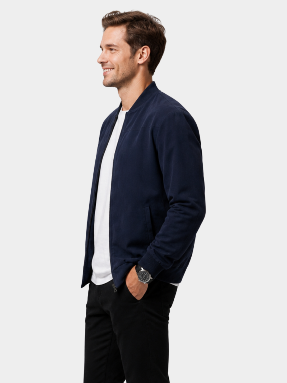 Men’s Bomber Jacket with Zip Front