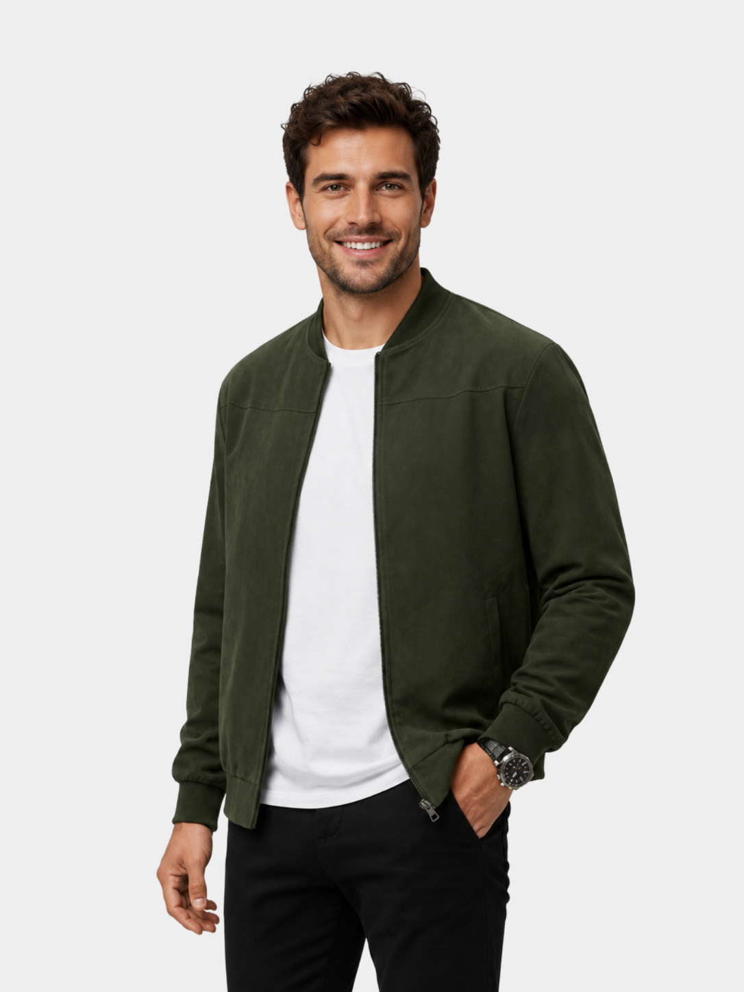 Men’s Bomber Jacket with Zip Front