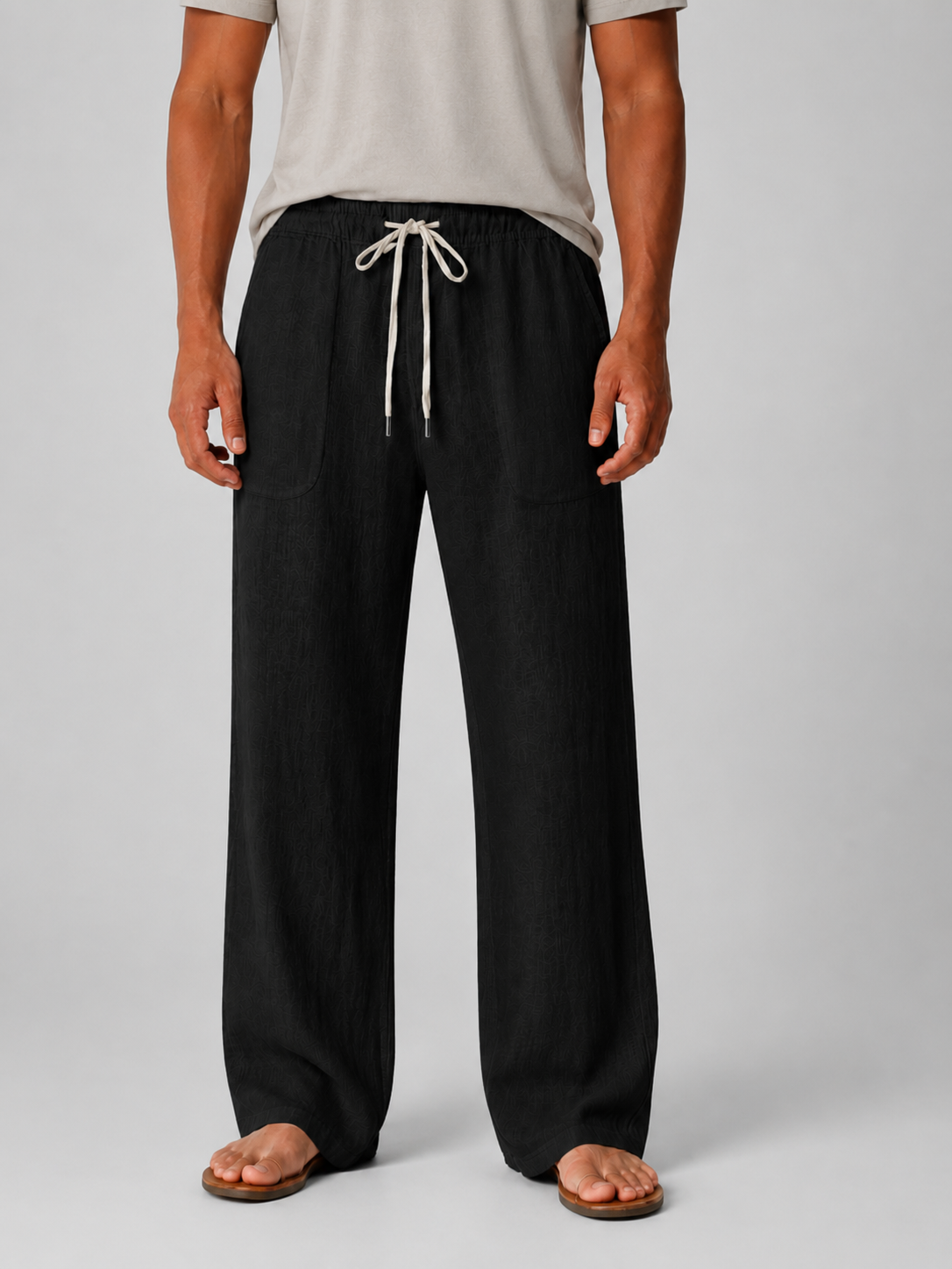 Men’s Drawstring Waist Straight Leg Pants