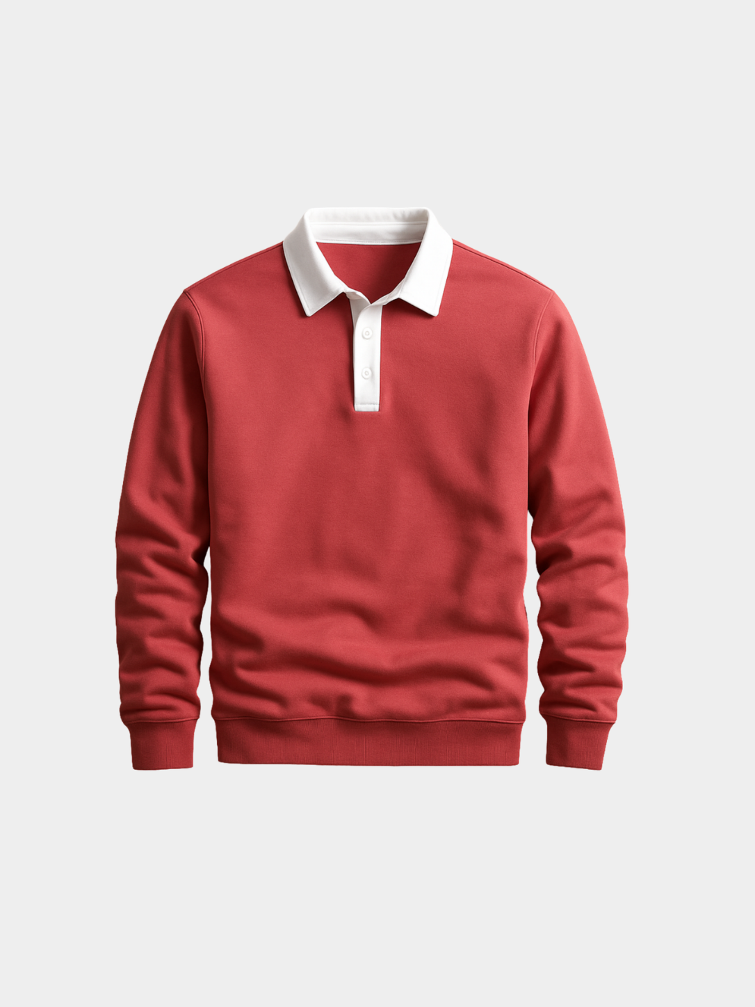 Men’s Knit Polo Shirt with Collar and Button Placket