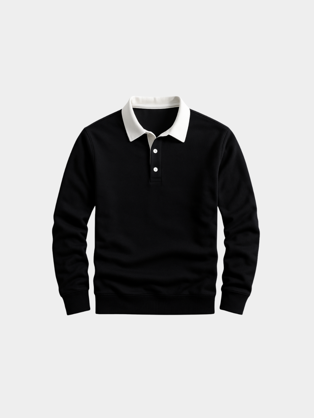 Men’s Knit Polo Shirt with Collar and Button Placket