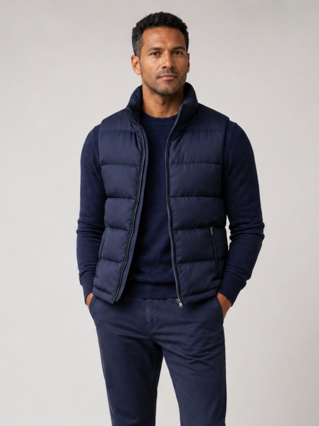 Men’s Quilted Bodywarmer Jacket with Zip Closure and Side Pockets