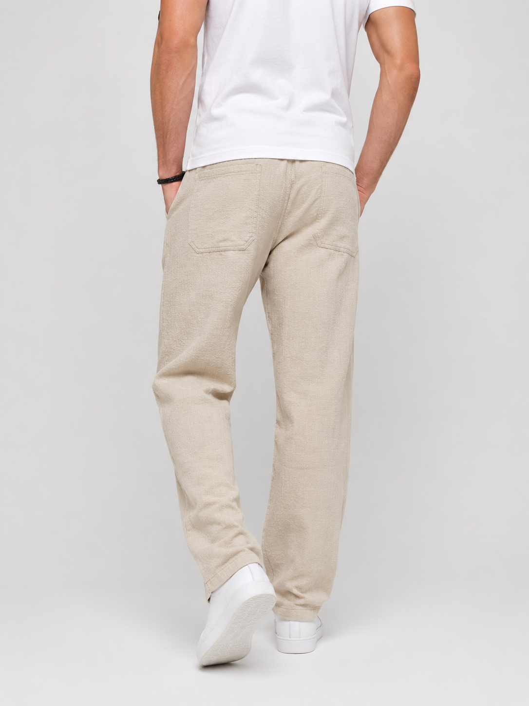 Men’s Straight-Leg Pants with Badge Detail