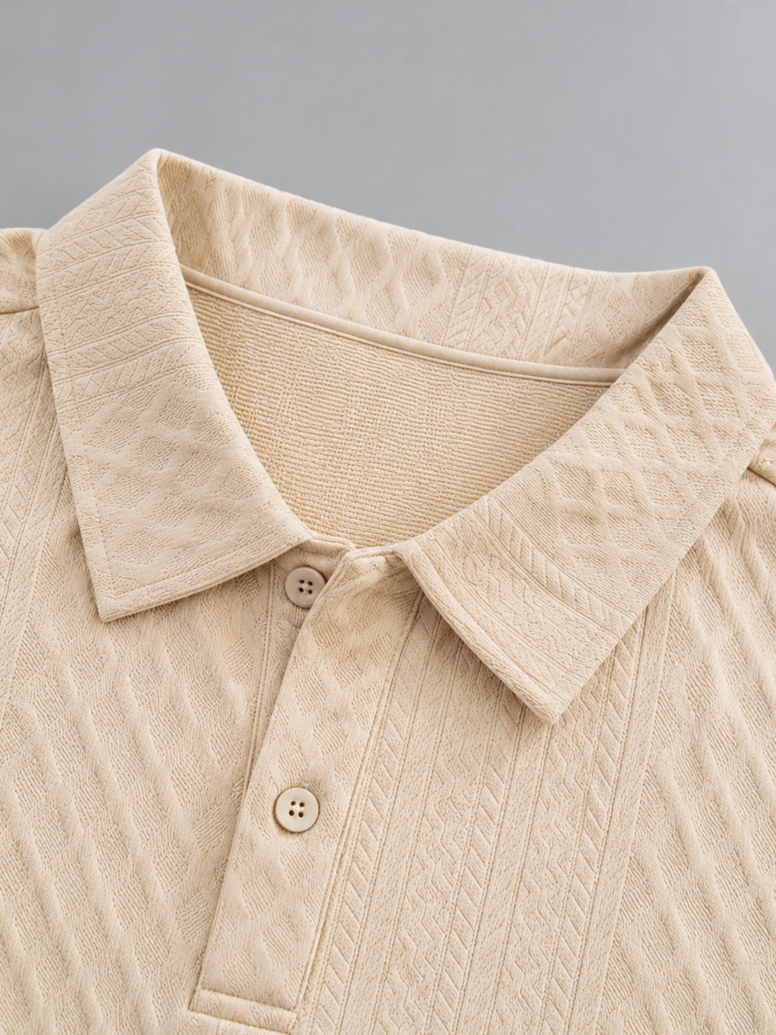 Men’s Textured Polo Shirt and Shorts Set