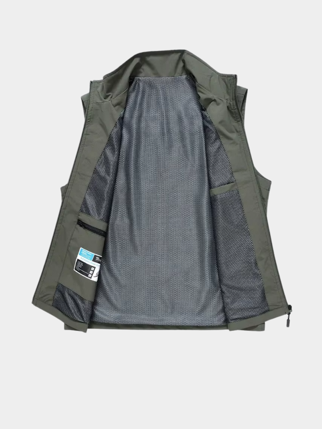 Men’s Utility Gilet Jacket with Stand Collar and Pockets