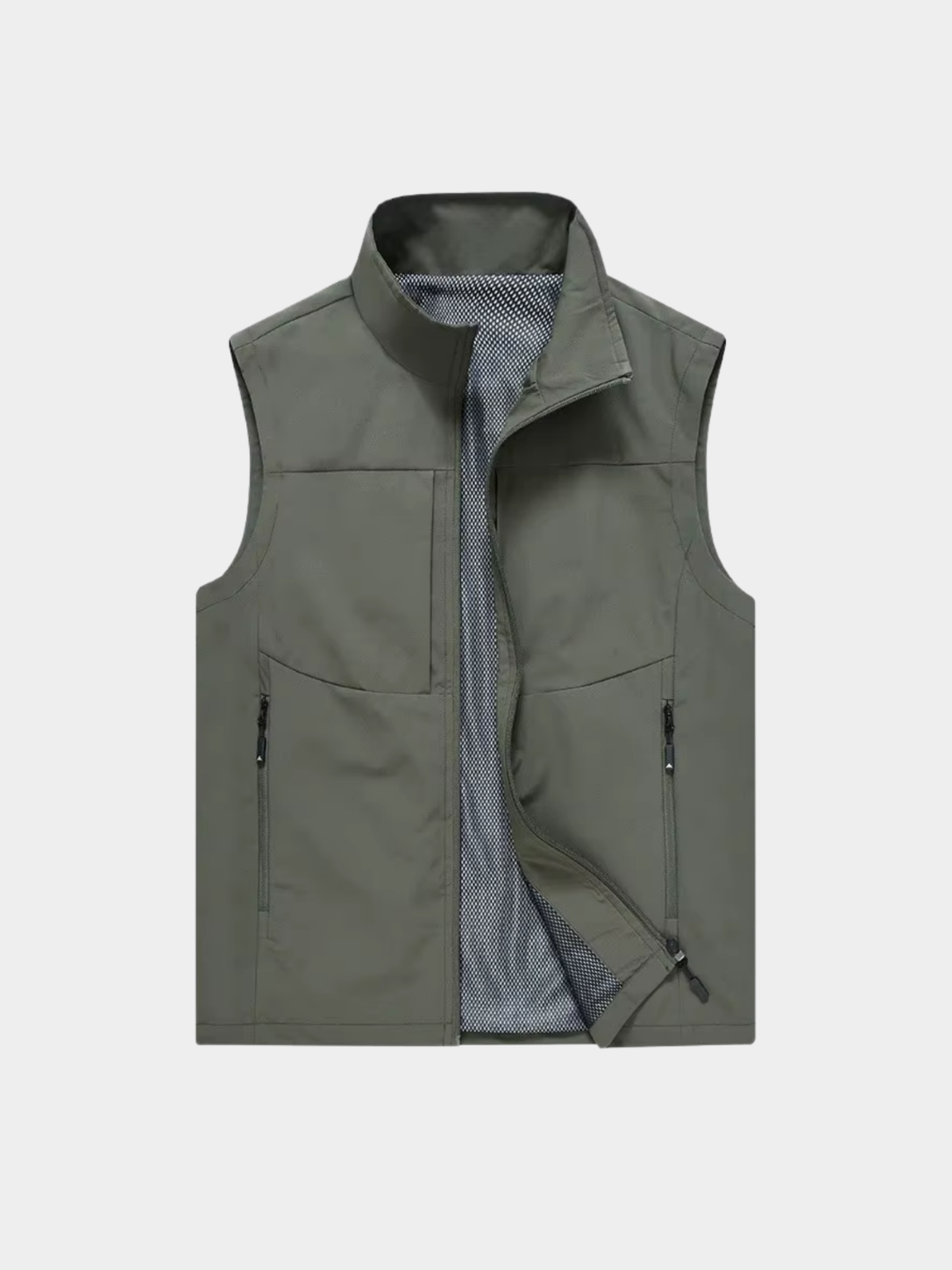 Men’s Utility Gilet Jacket with Stand Collar and Pockets