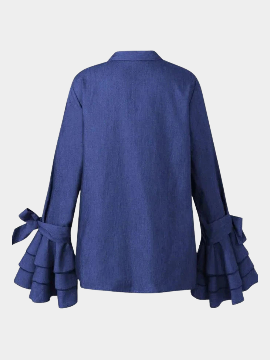 Women’s Button Front Blouse with Ruffle Cuffs