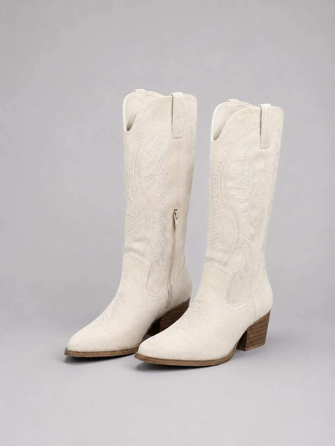 Women’s Cowboy Boots with Embroidered Knee-High Shaft