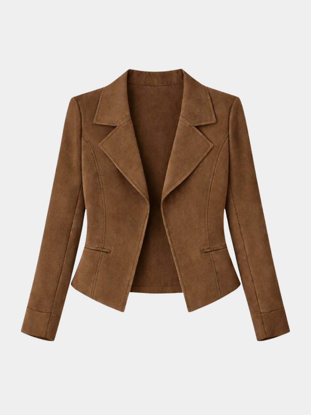 Women’s Cropped Blazer with Lapel Collar