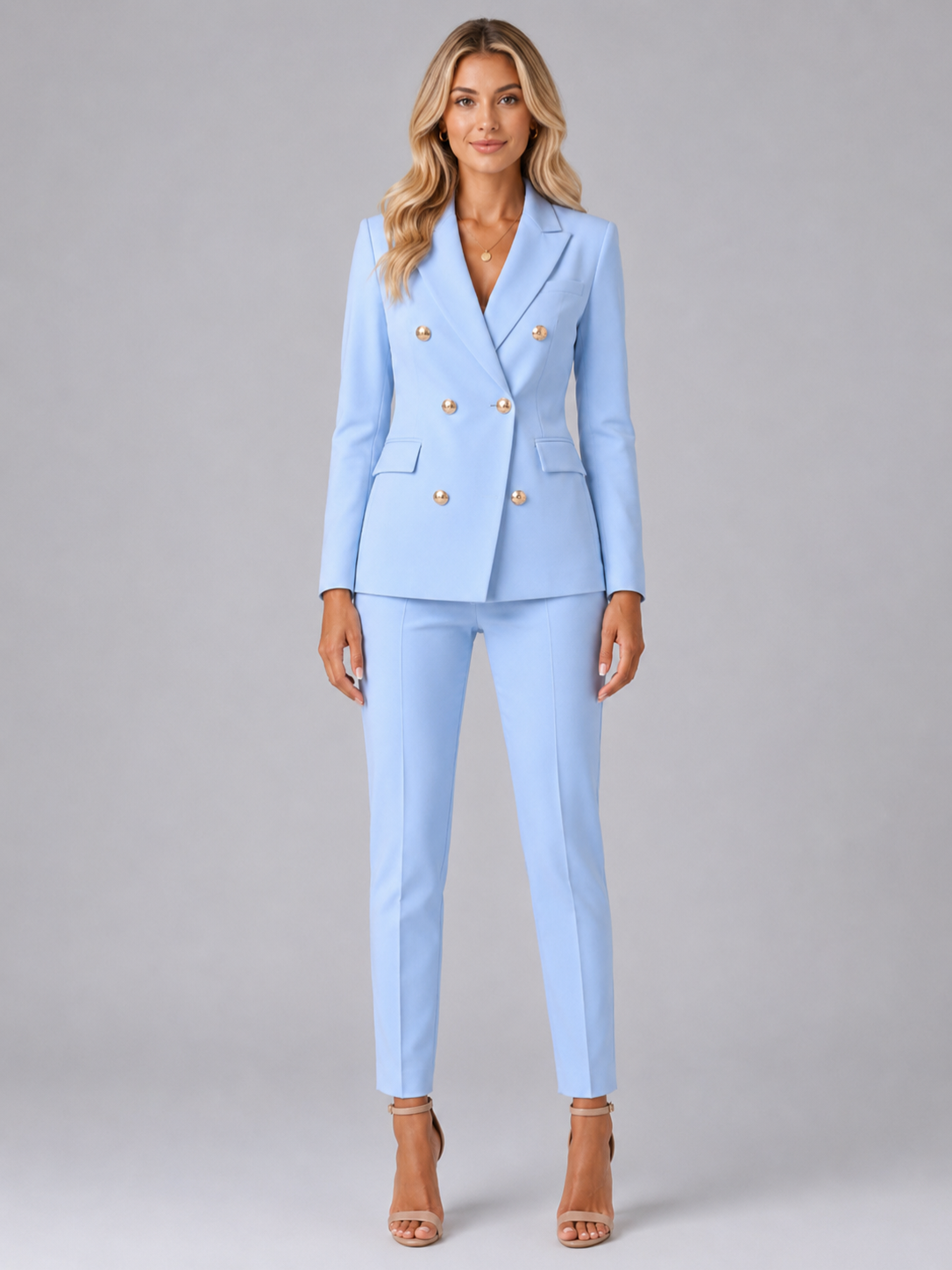 Women’s Double-Breasted Blazer and Trousers Set