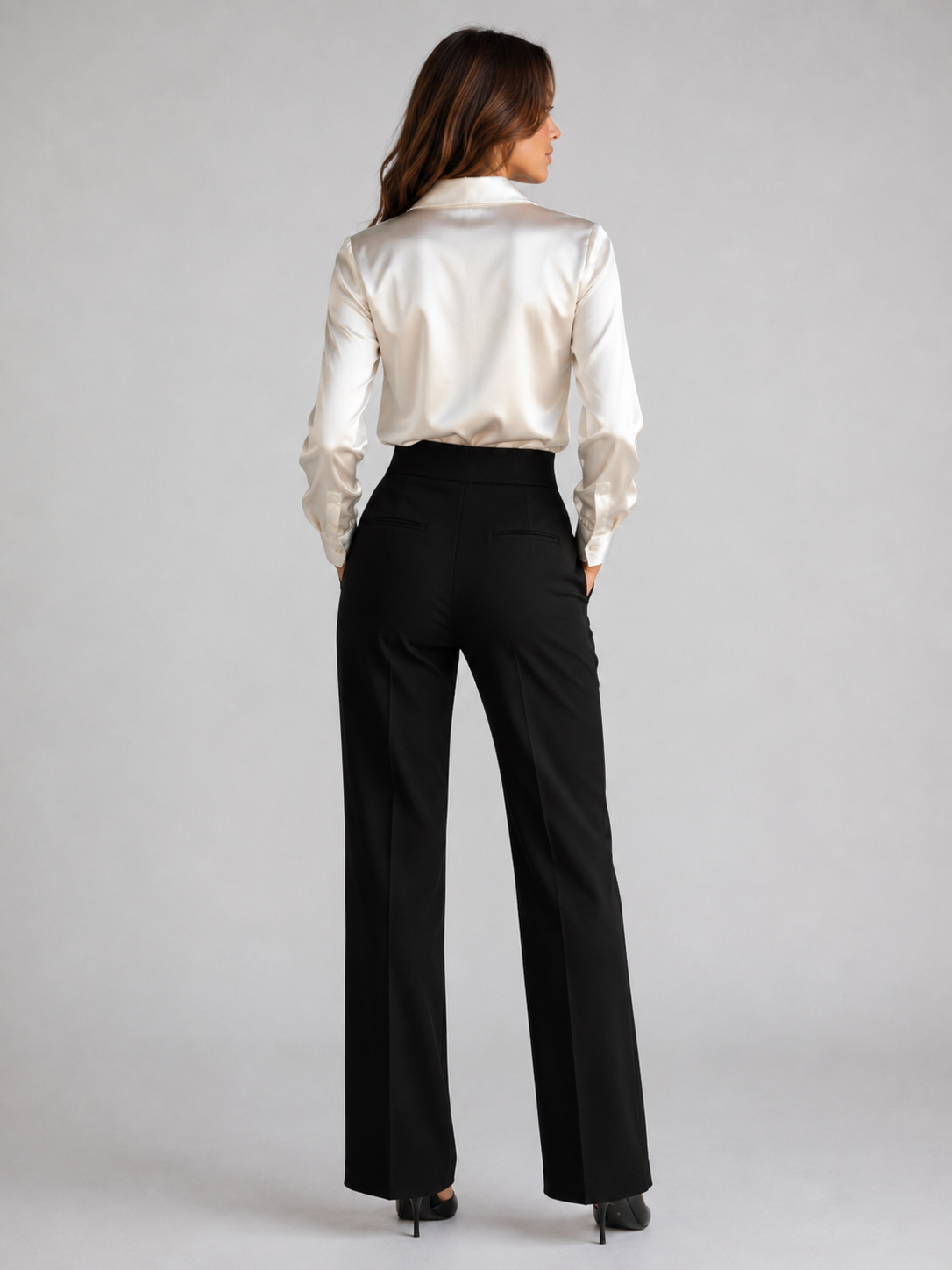 Women’s Long Sleeve Blouse with Collar and Button Closure