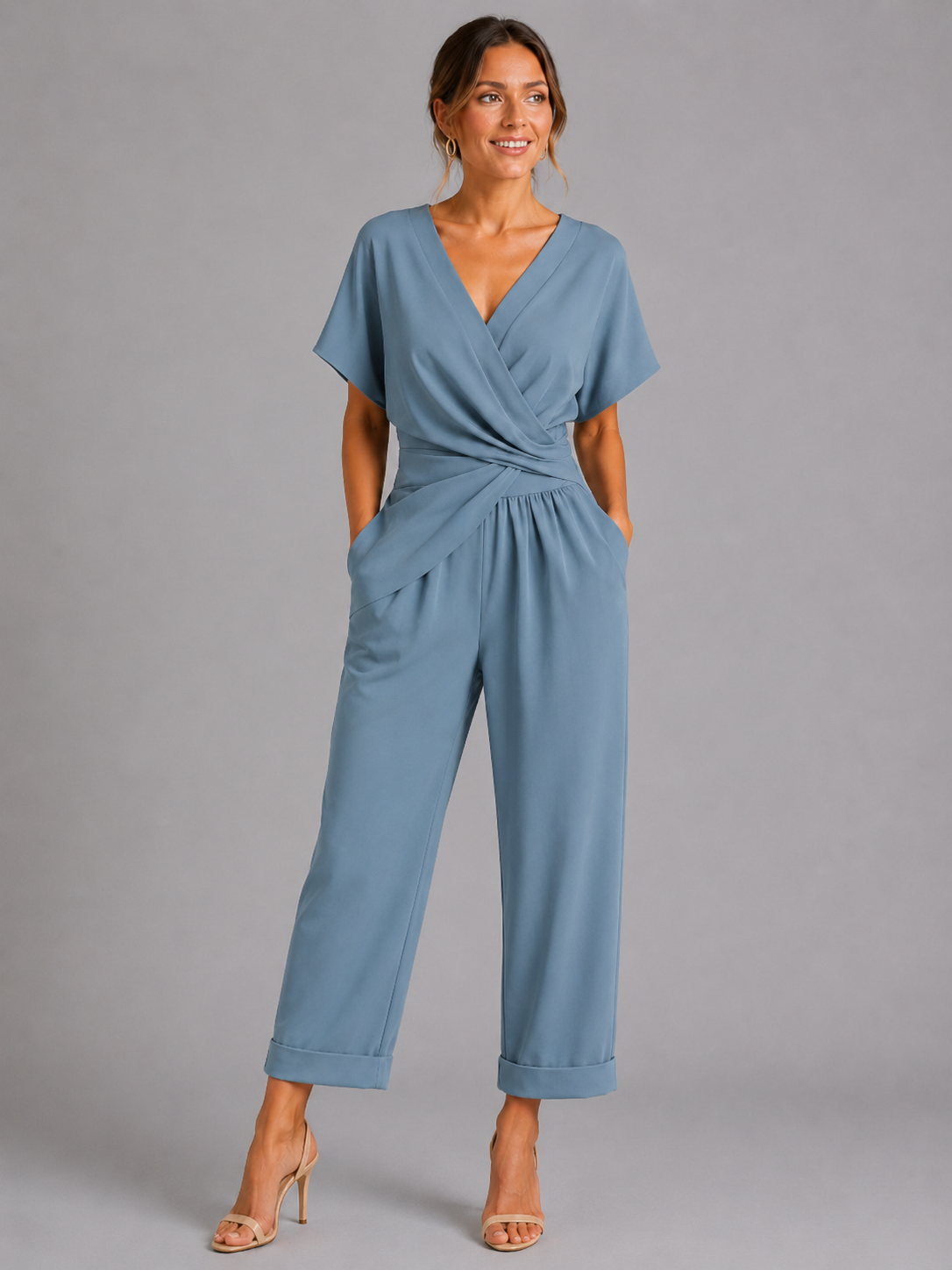 Women’s Wrap Top and Wide-Leg Set