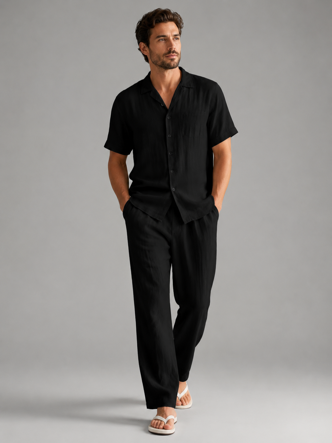 Men’s Short Sleeve Shirt and Trousers Set