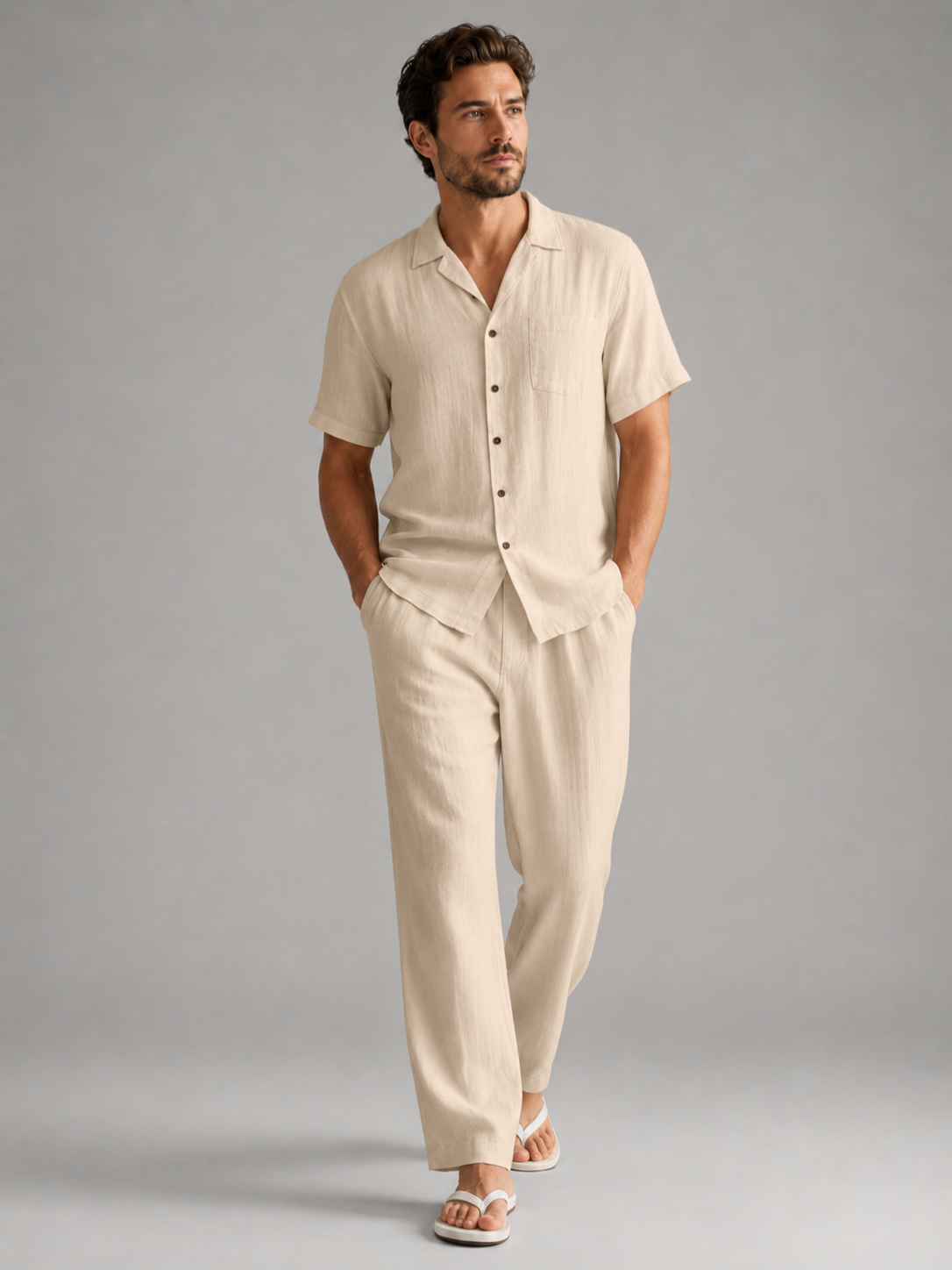Men’s Short Sleeve Shirt and Trousers Set