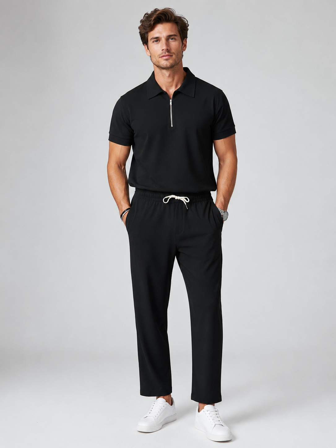 Men’s Short Sleeve Top and Trousers Set
