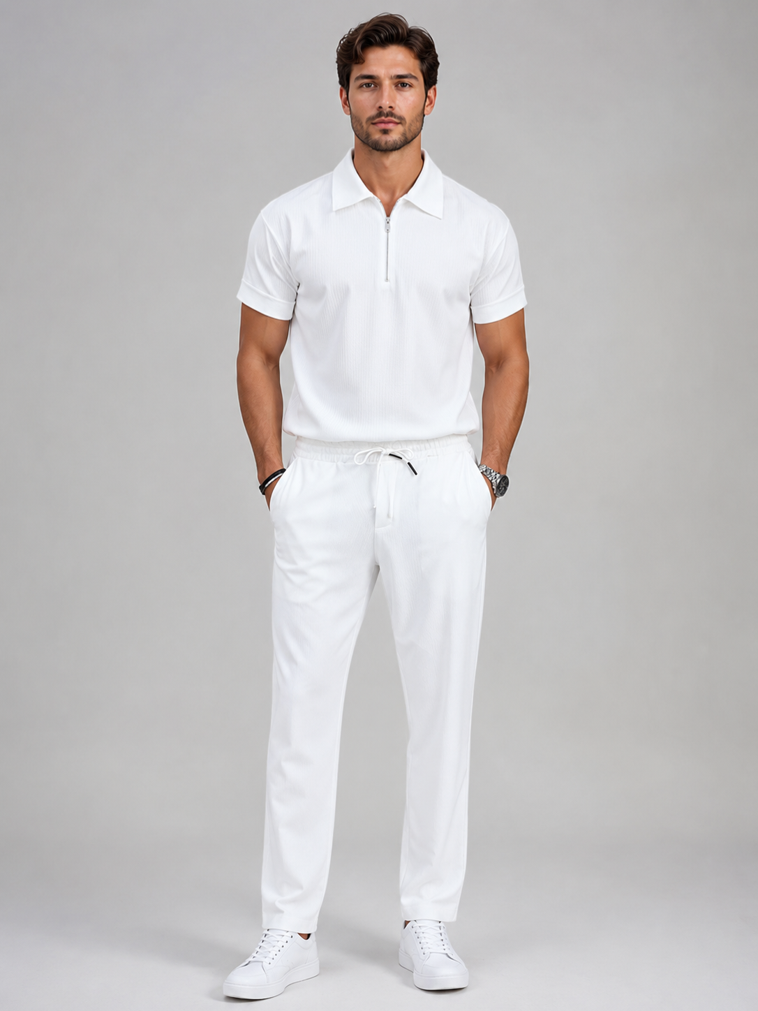 Men’s Short Sleeve Top and Trousers Set