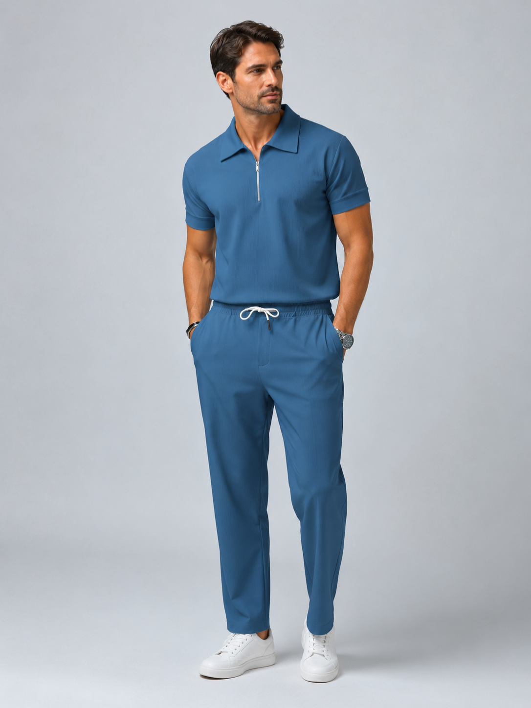 Men’s Short Sleeve Top and Trousers Set