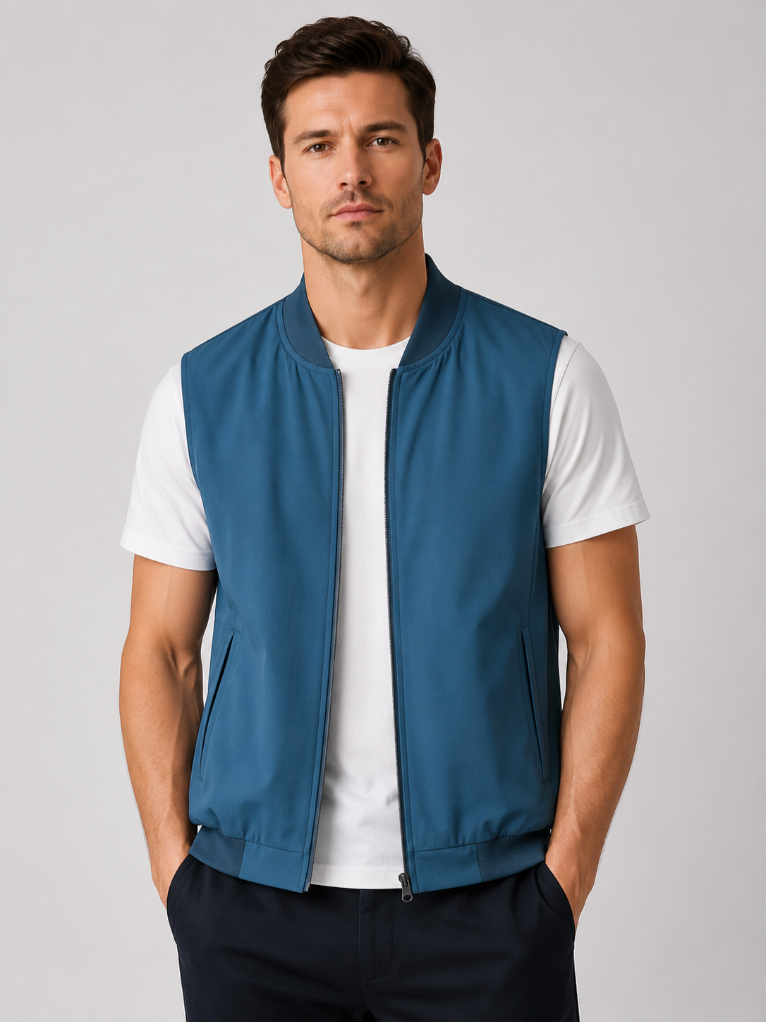 Men’s Sleeveless Zip Gilet Jacket