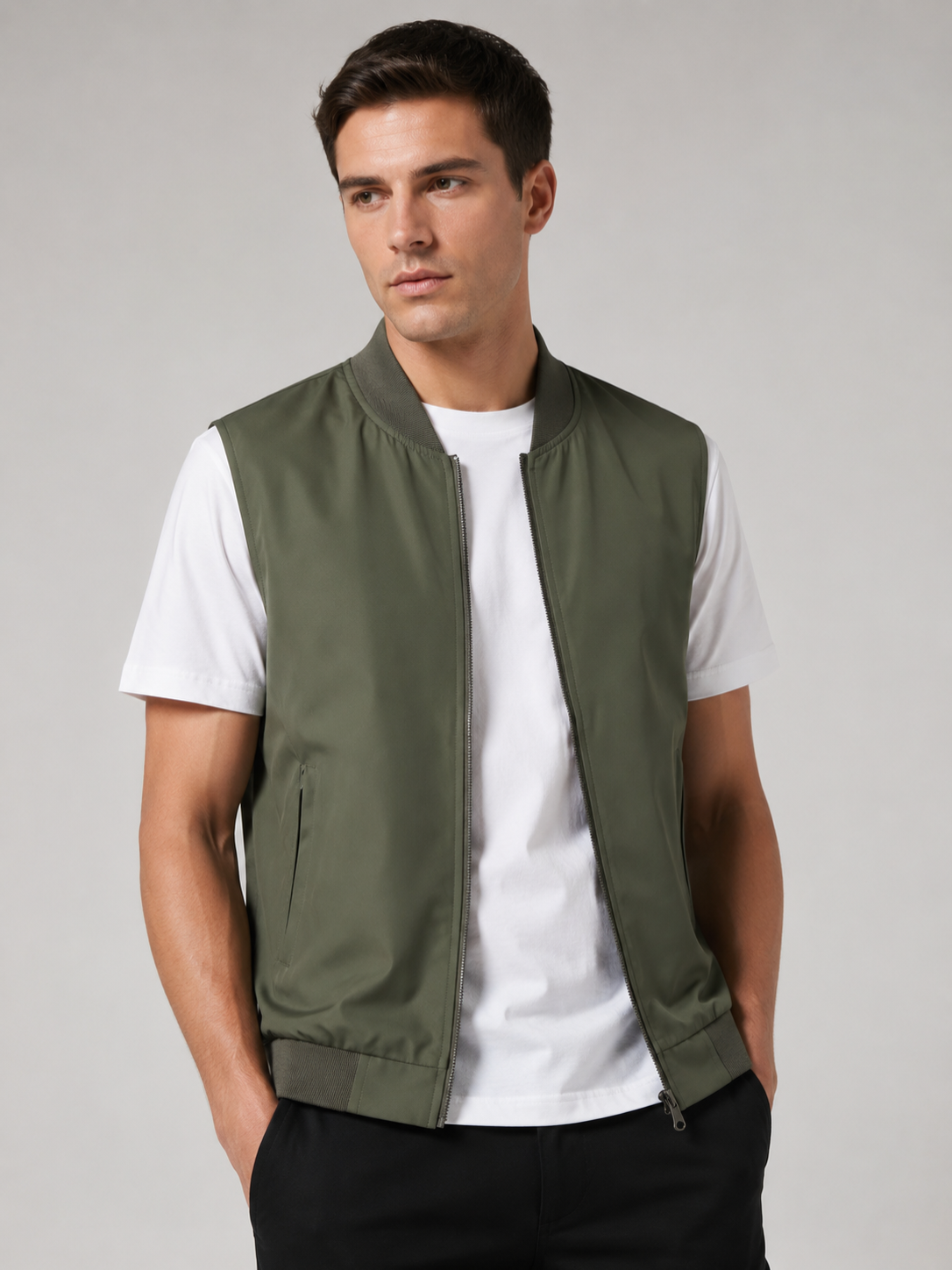 Men’s Sleeveless Zip Gilet Jacket