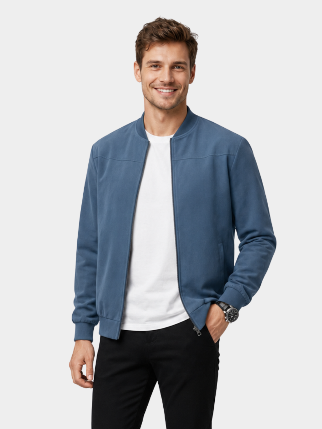 Men’s Bomber Jacket with Zip Front