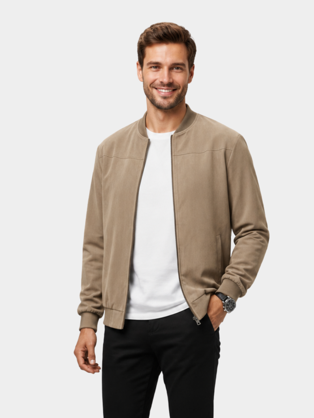 Men’s Bomber Jacket with Zip Front