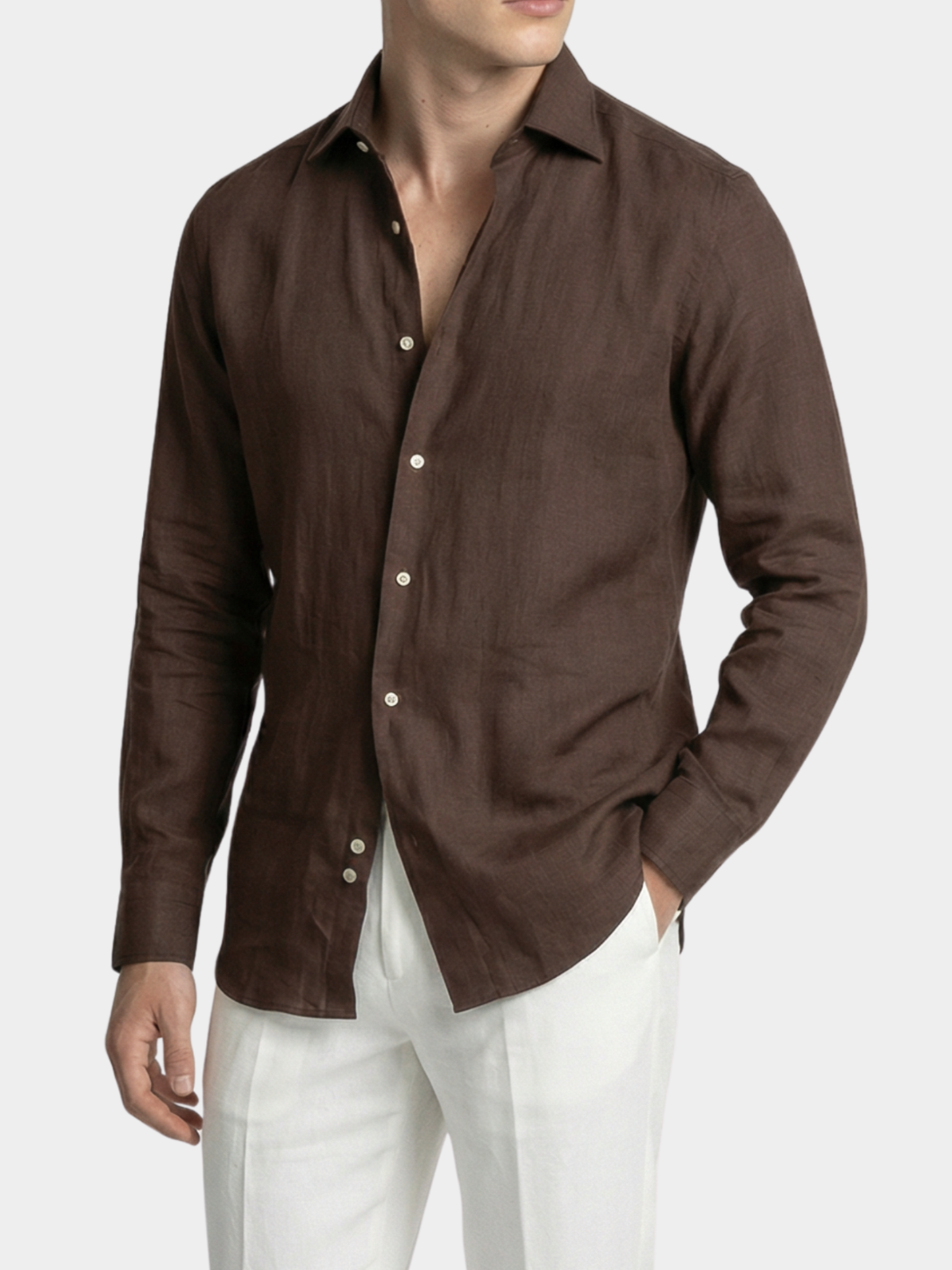 Men’s Button-Up Shirt with Long Sleeves