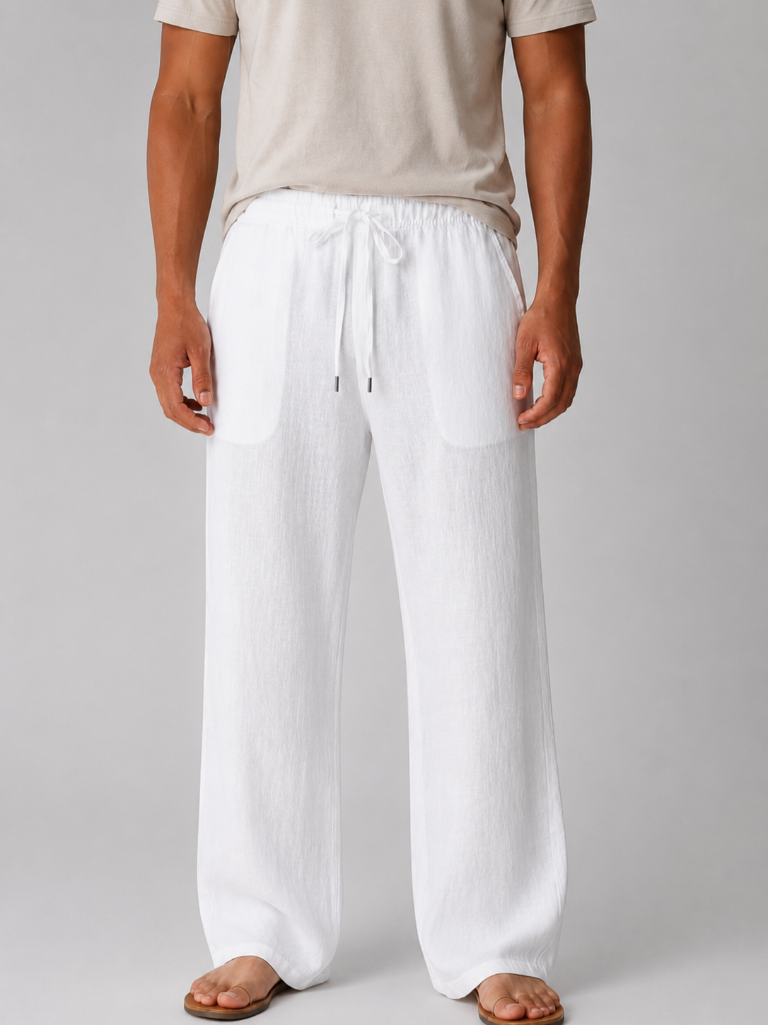 Men’s Drawstring Waist Straight Leg Pants