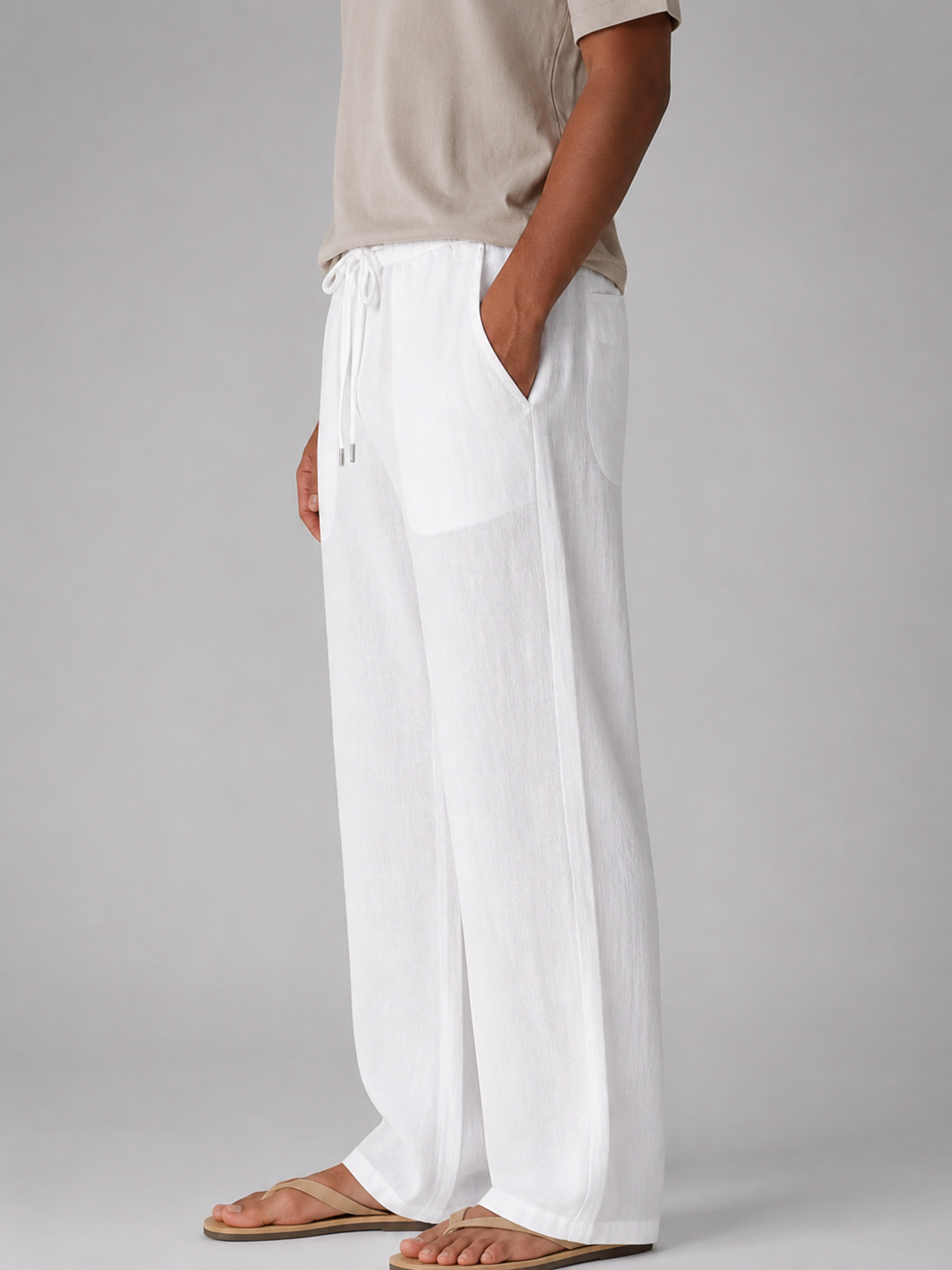 Men’s Drawstring Waist Straight Leg Pants