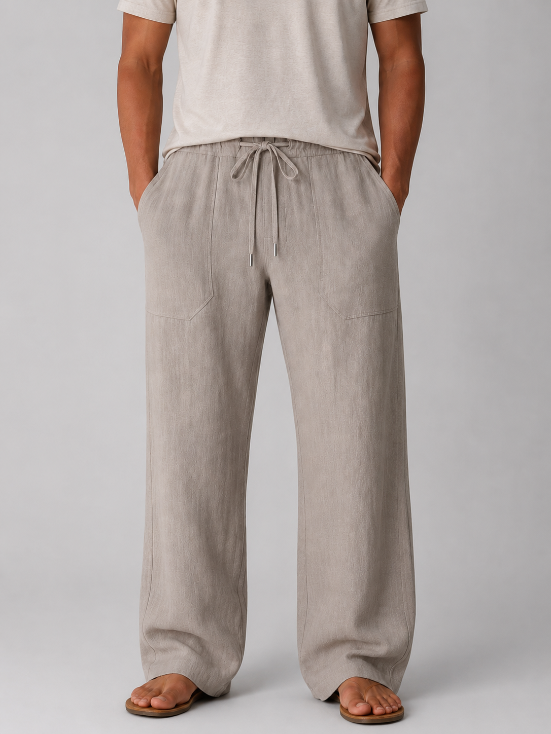 Men’s Drawstring Waist Straight Leg Pants