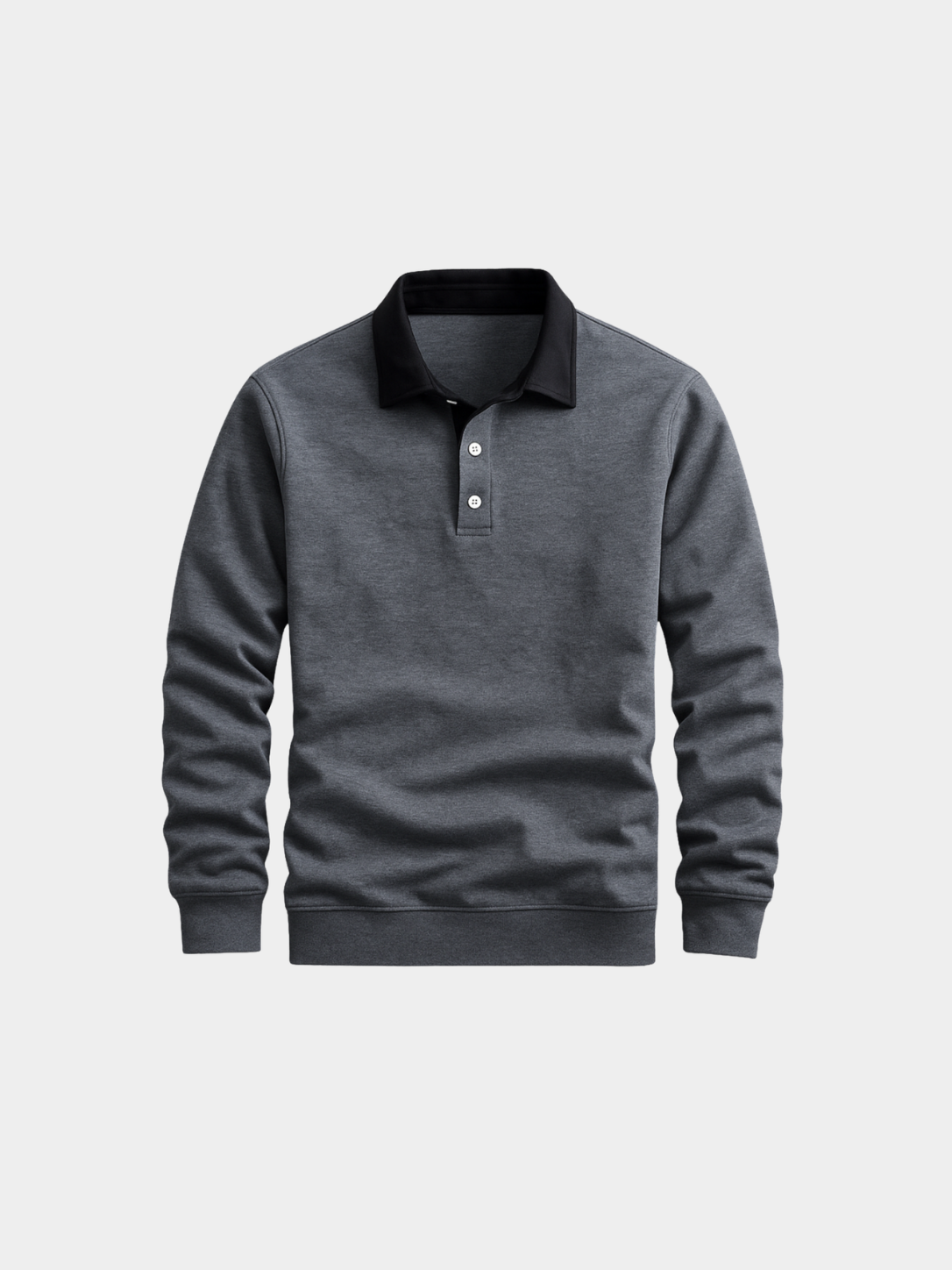 Men’s Knit Polo Shirt with Collar and Button Placket