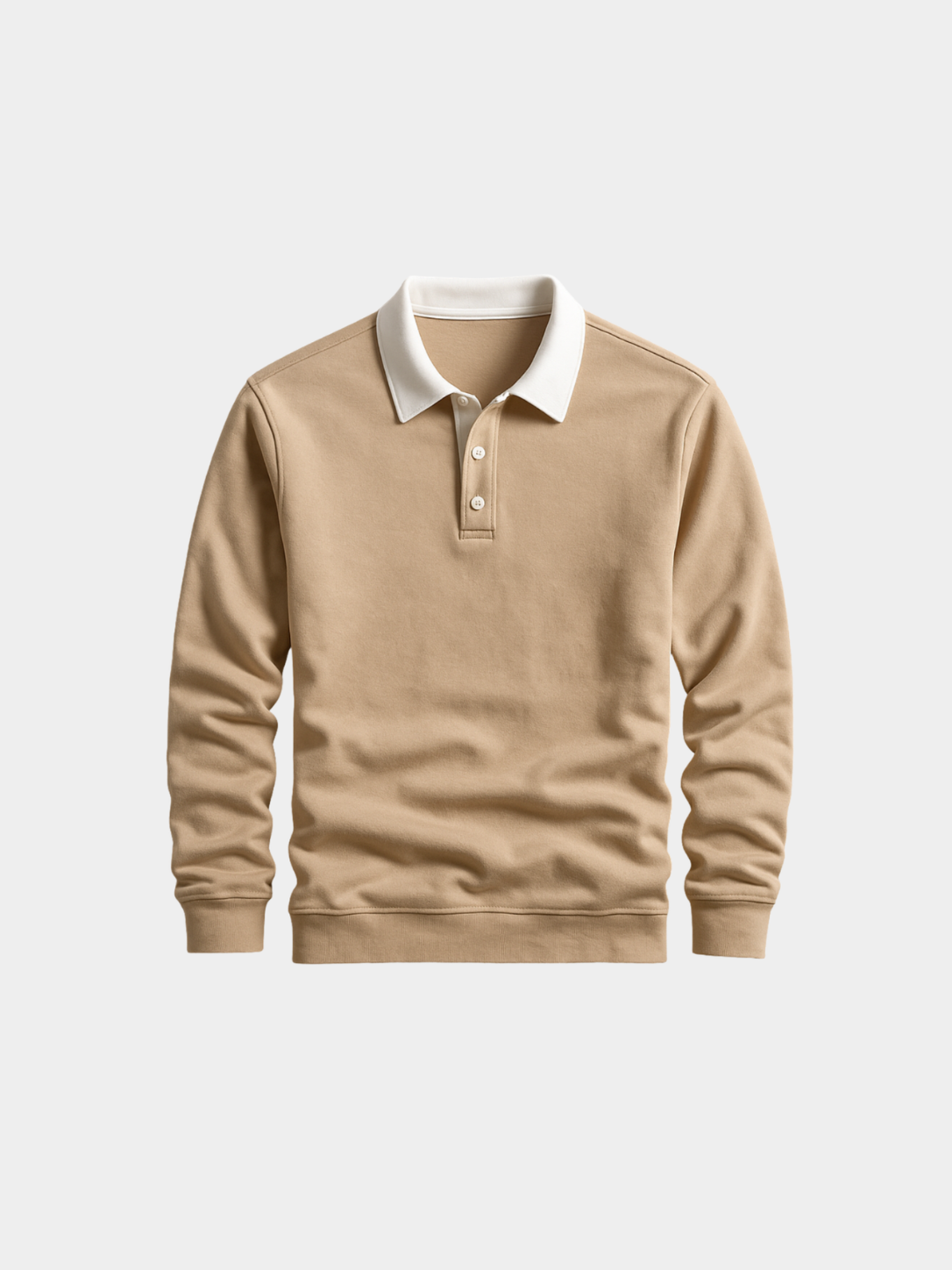 Men’s Knit Polo Shirt with Collar and Button Placket