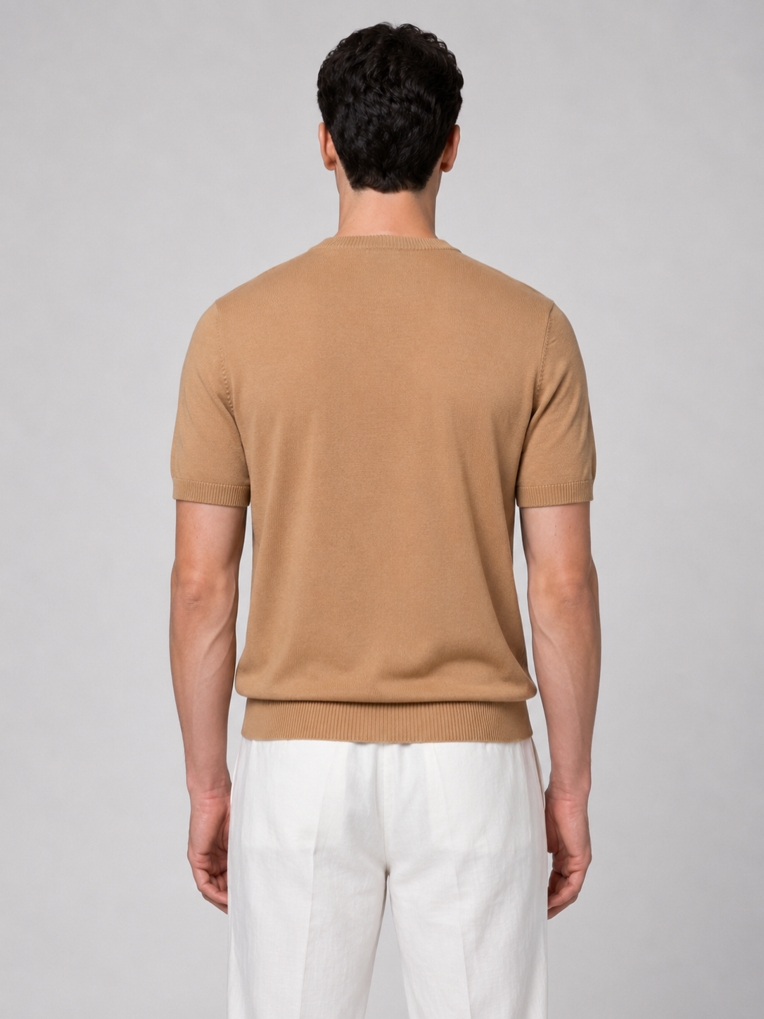 Men’s Knitted Shirt with Ribbed Trim