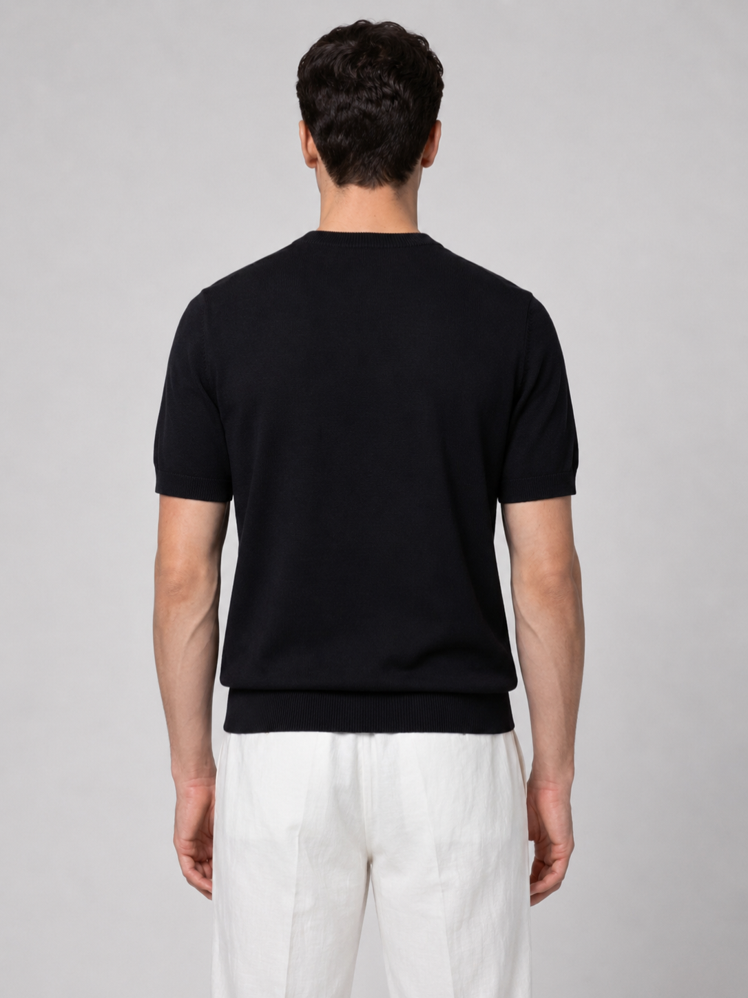 Men’s Knitted Shirt with Ribbed Trim