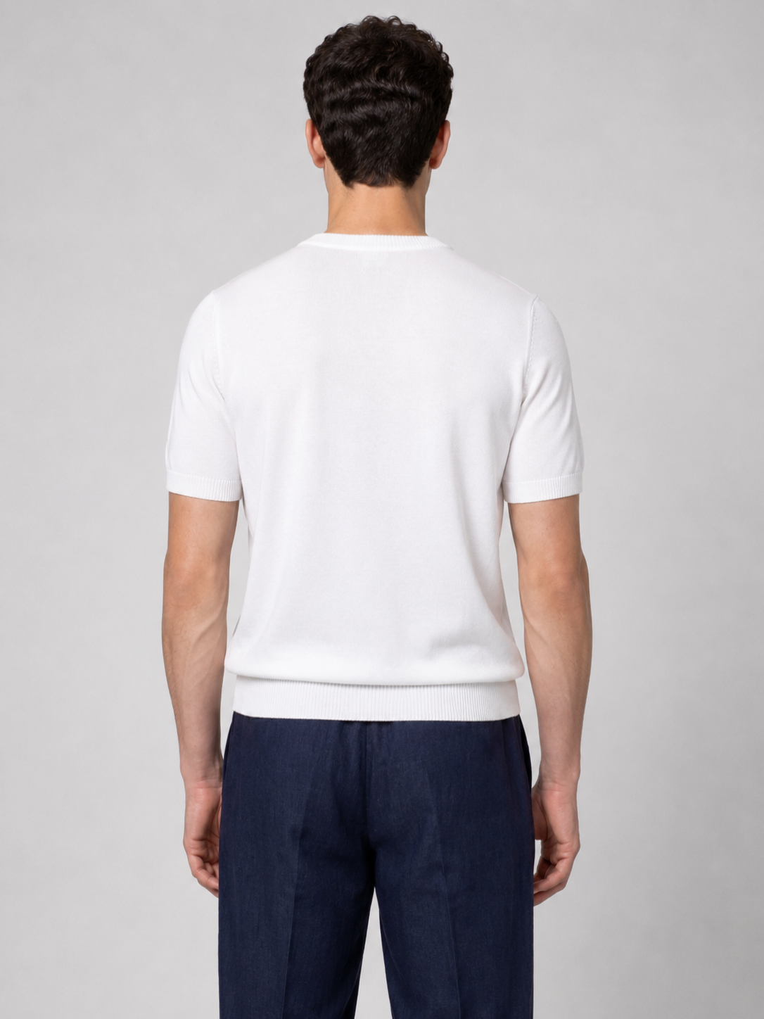 Men’s Knitted Shirt with Ribbed Trim