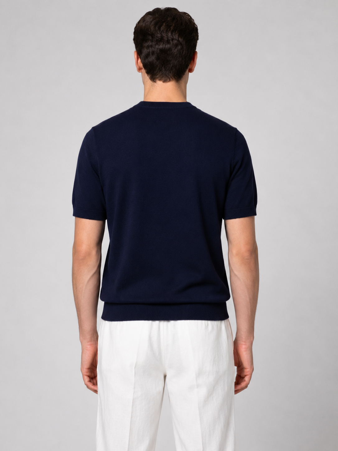 Men’s Knitted Shirt with Ribbed Trim