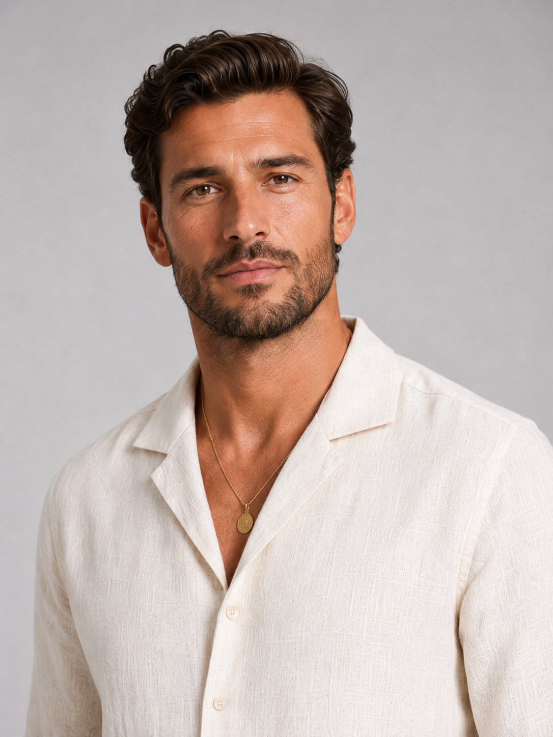 Men’s Shirt and Trousers Set with Button-Front Shirt