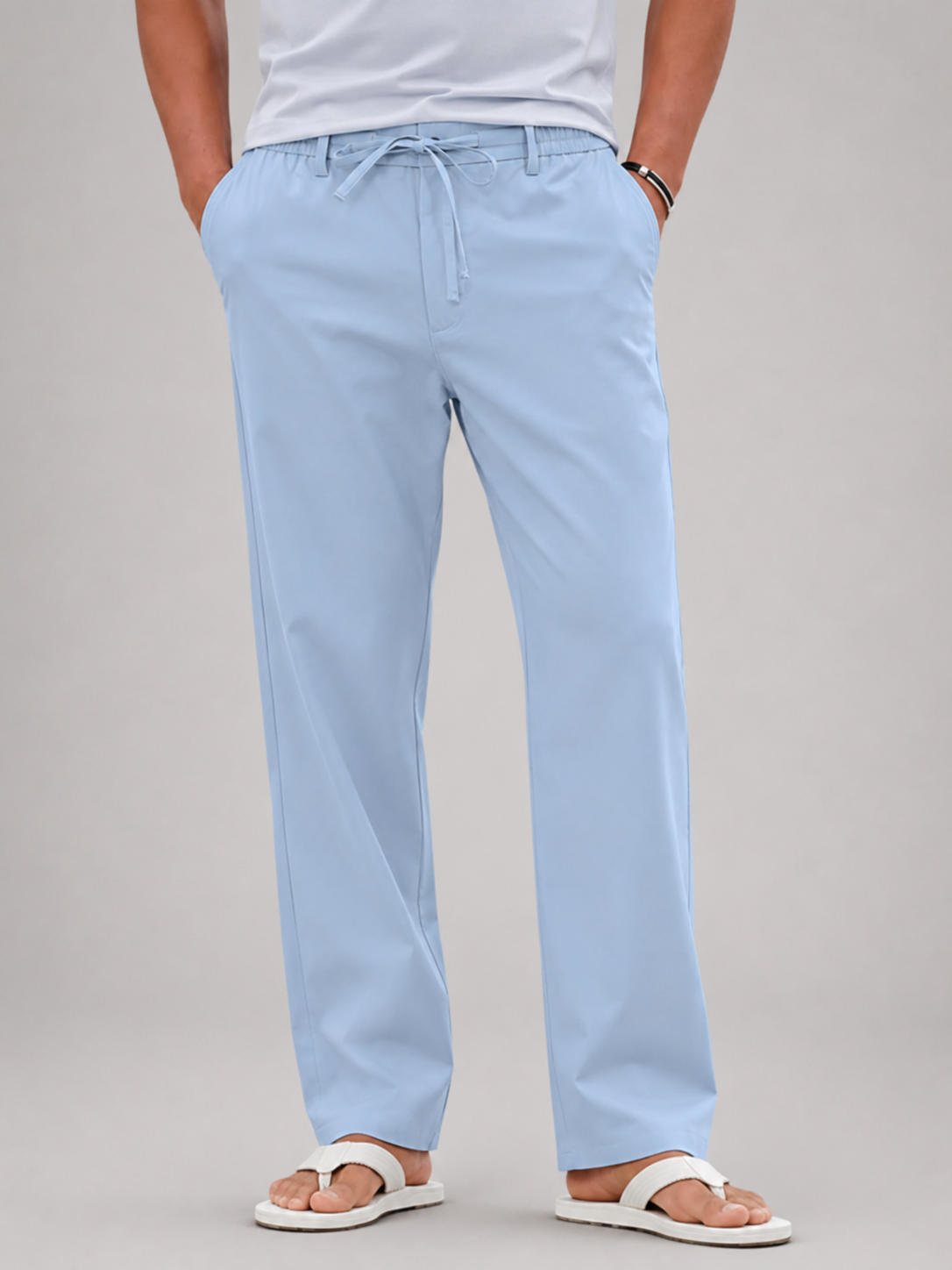 Men’s Pants with Elastic Waistband and Relaxed Fit