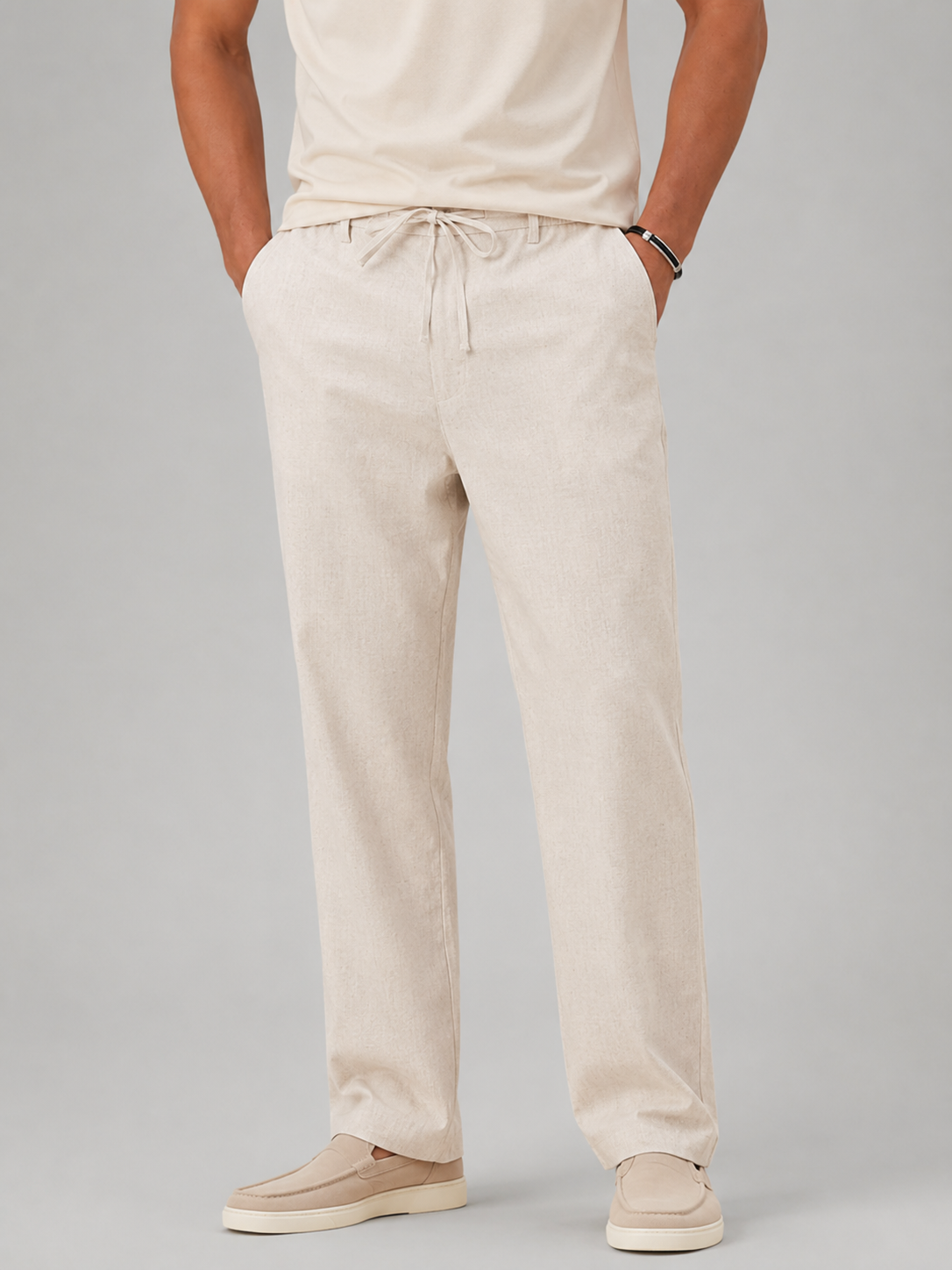 Men’s Pants with Elastic Waistband and Relaxed Fit