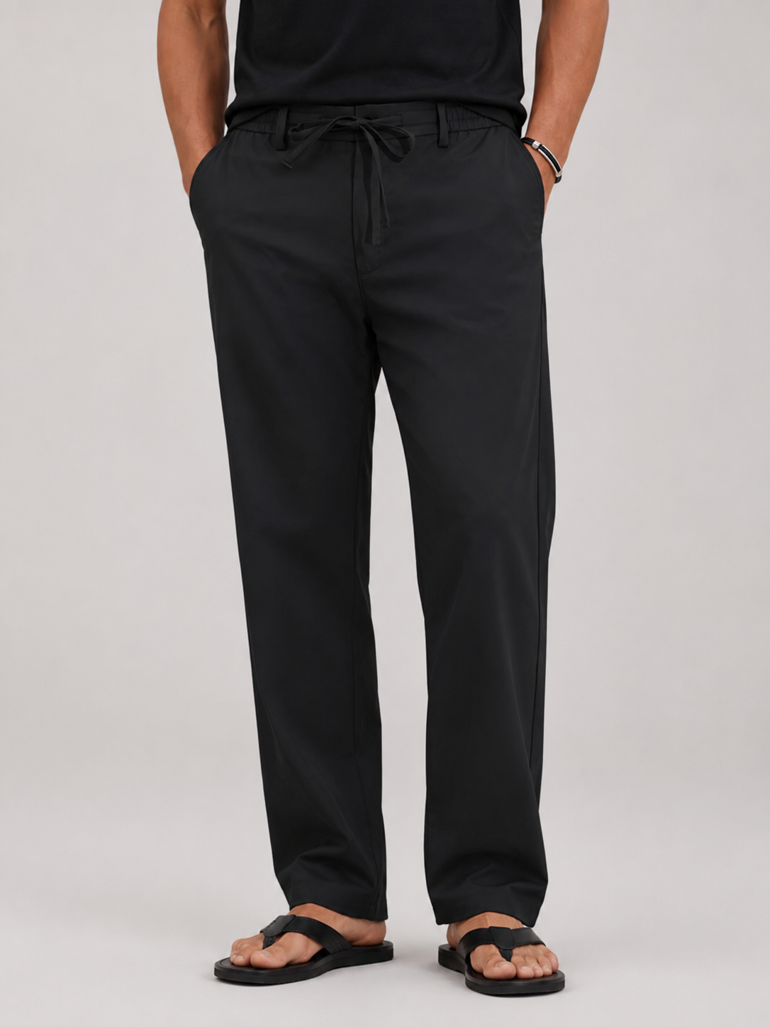 Men’s Pants with Elastic Waistband and Relaxed Fit