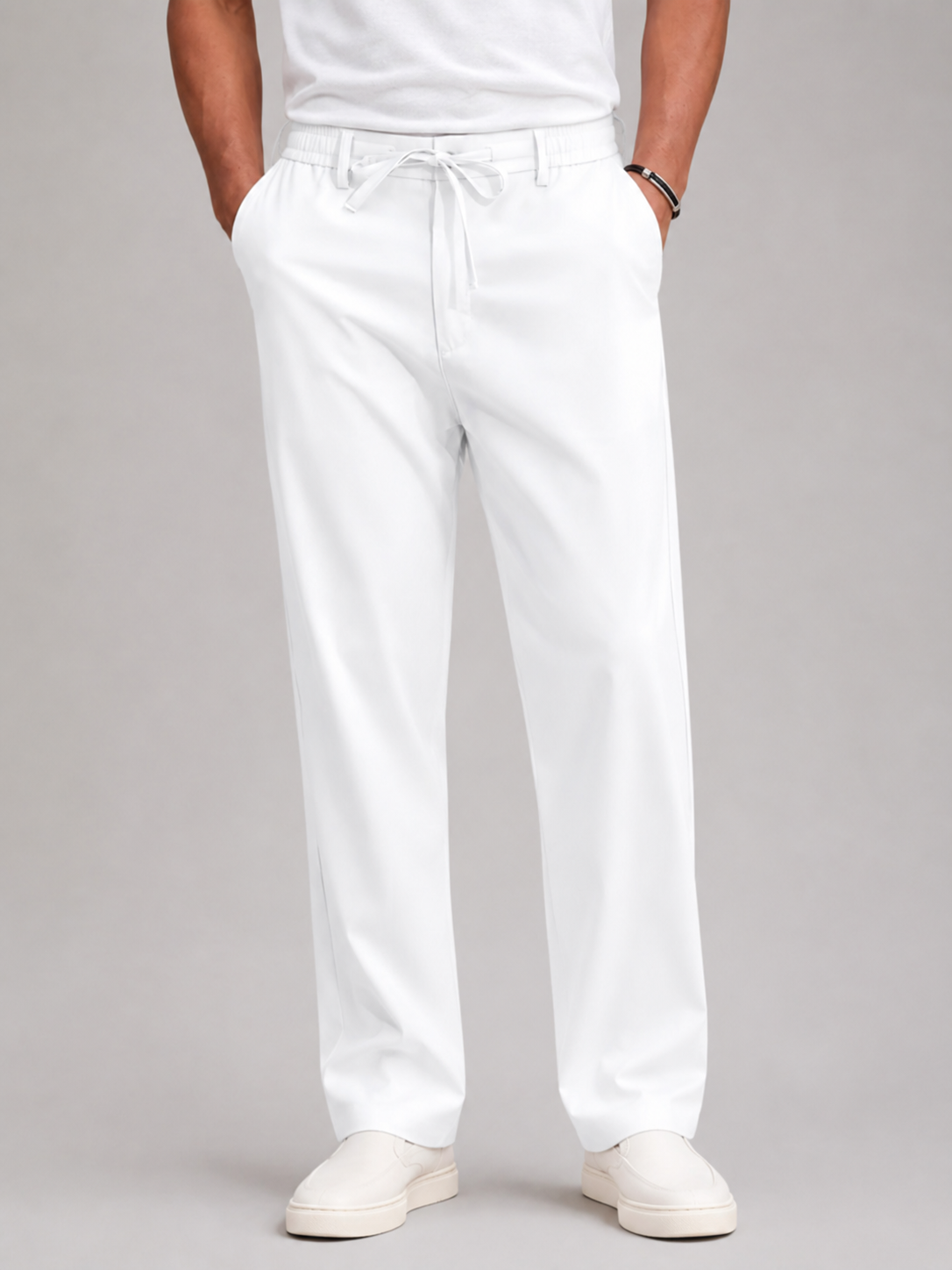 Men’s Pants with Elastic Waistband and Relaxed Fit