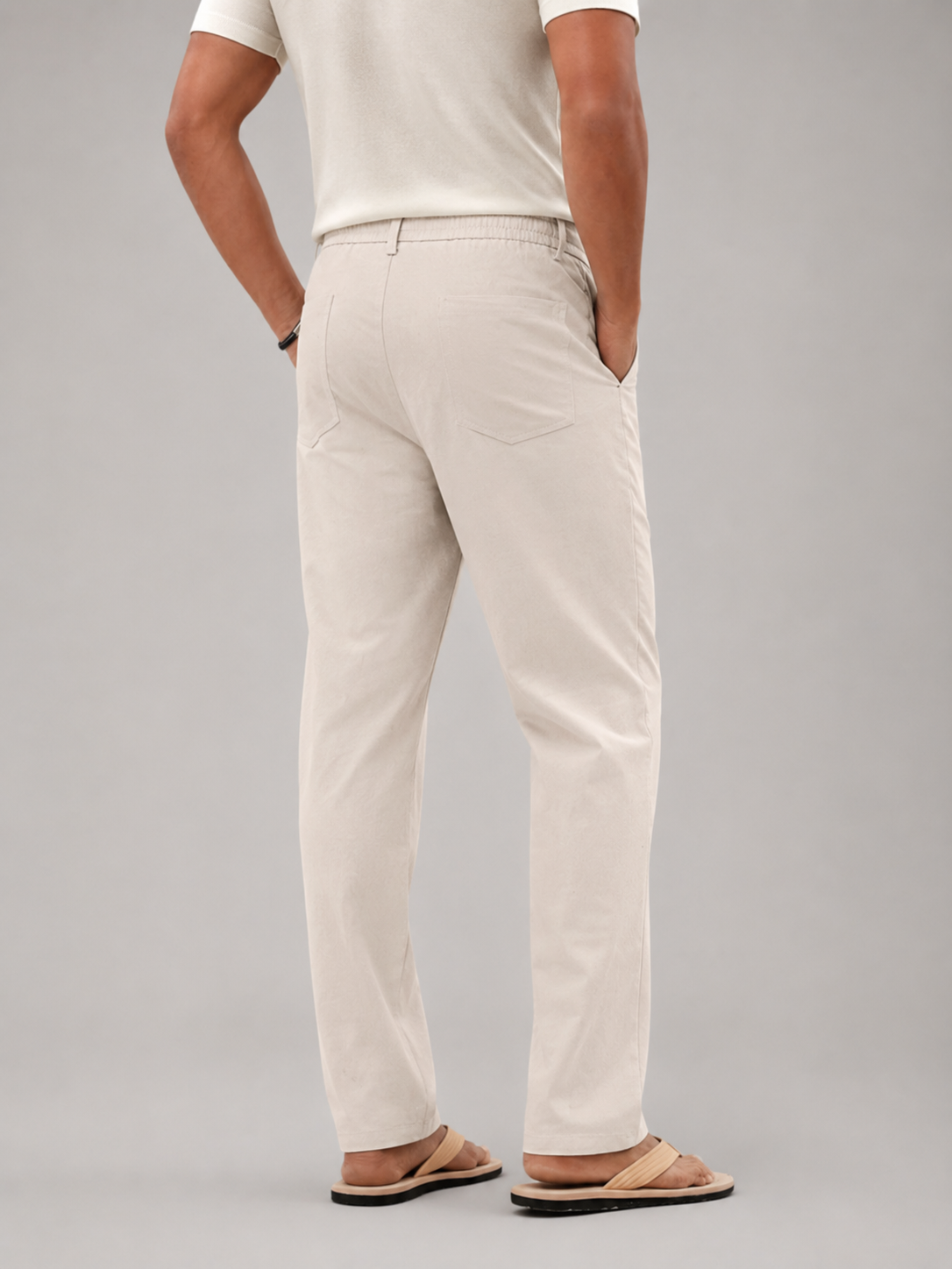 Men’s Pants with Elastic Waistband and Relaxed Fit