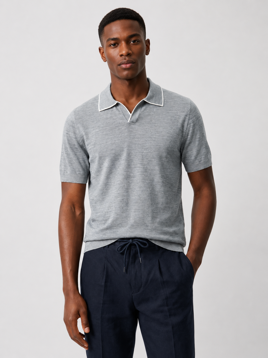 Men’s Polo Shirt with Contrast Collar