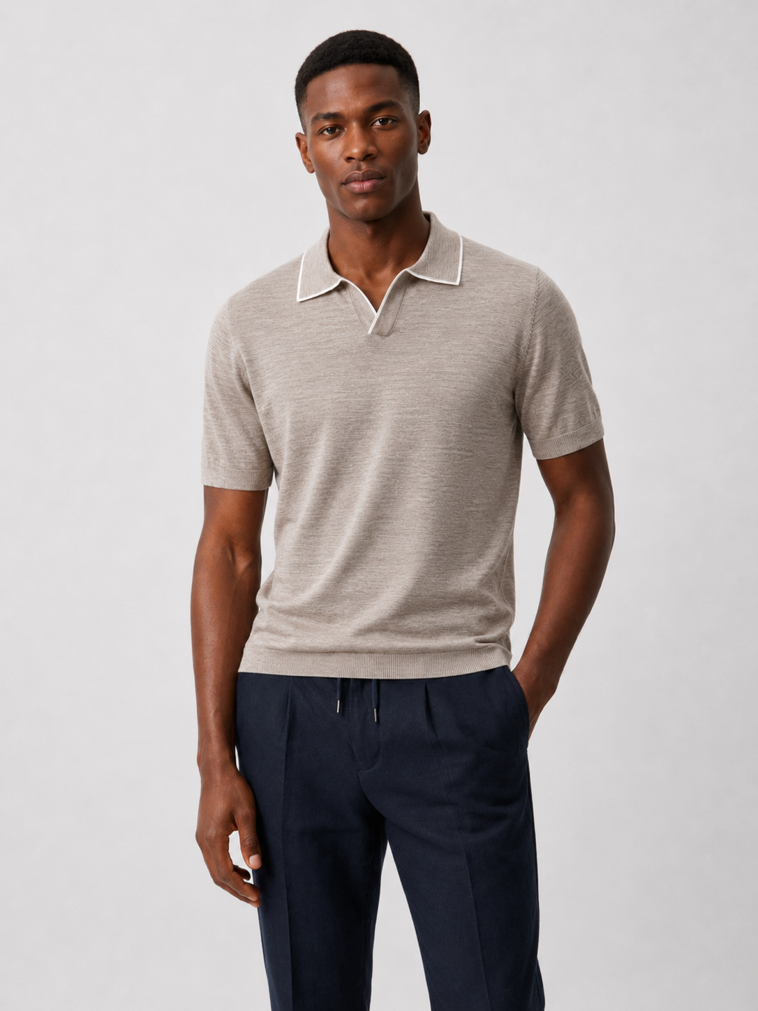 Men’s Polo Shirt with Contrast Collar