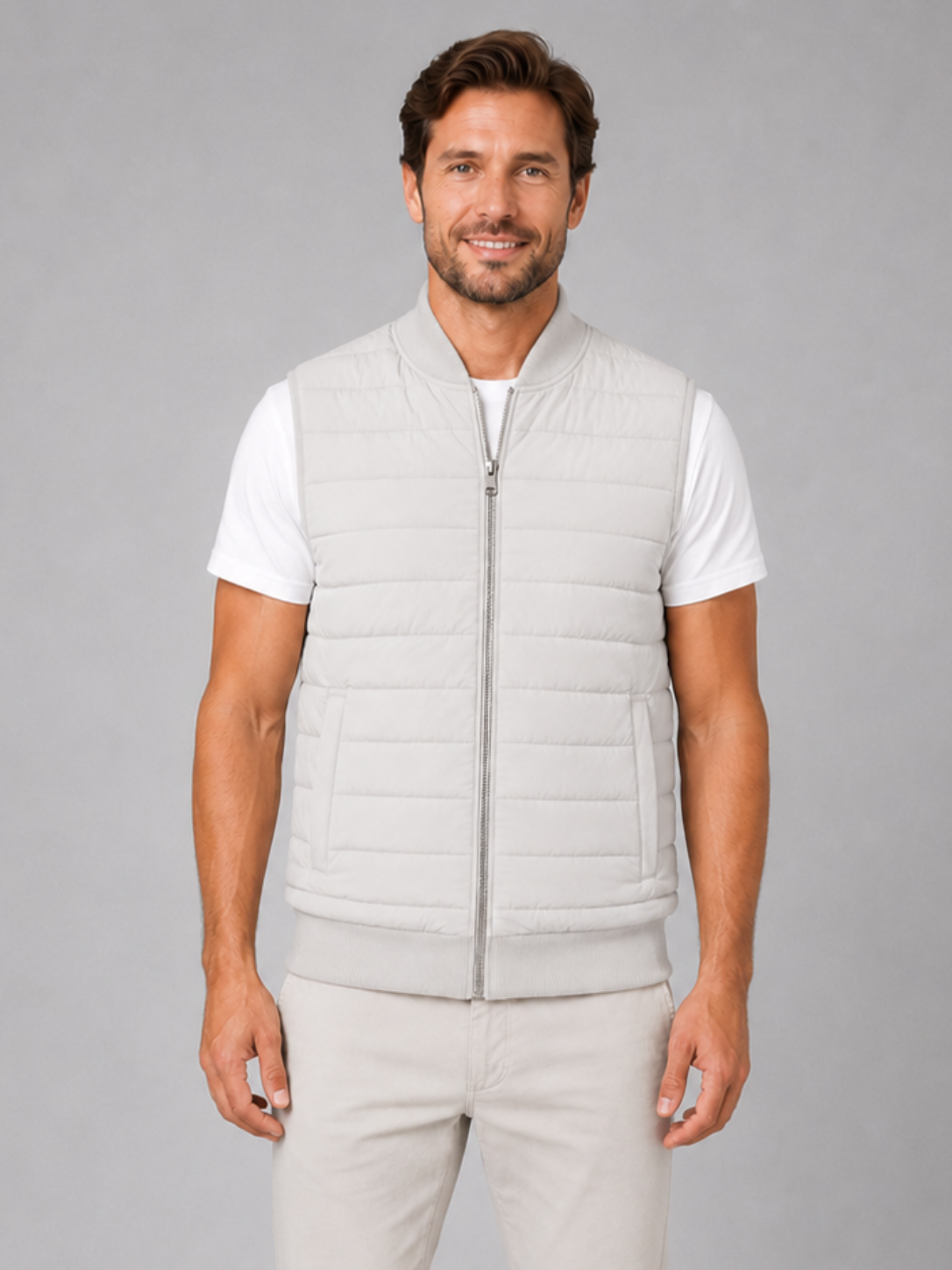 Men’s Quilted Gilet Jacket with Full Zip Closure