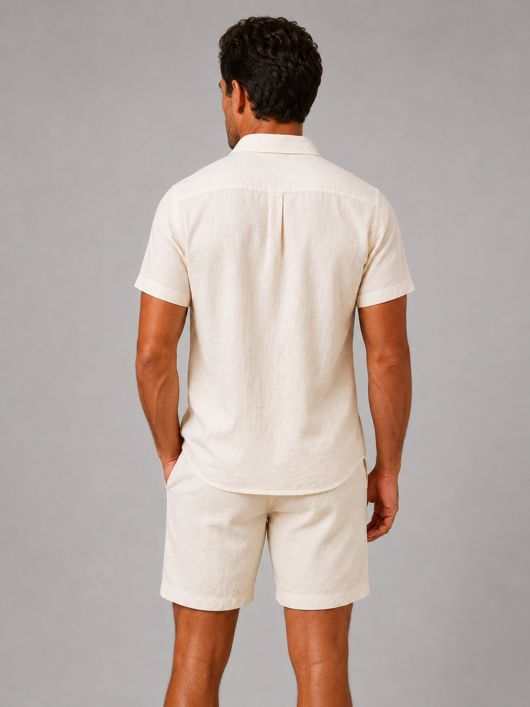 Men’s Shirt and Shorts Set with Short Sleeves