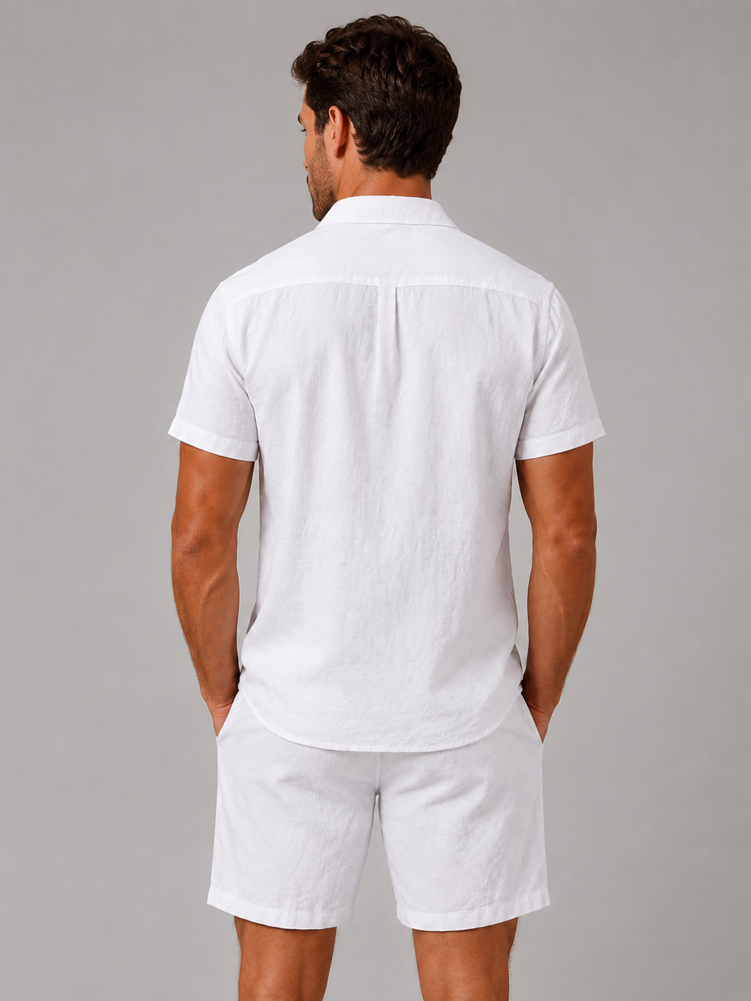 Men’s Shirt and Shorts Set with Short Sleeves