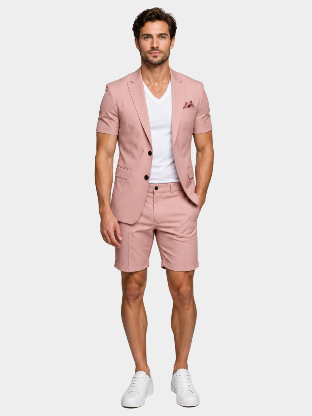 Men’s Short Sleeve Blazer and Shorts Set